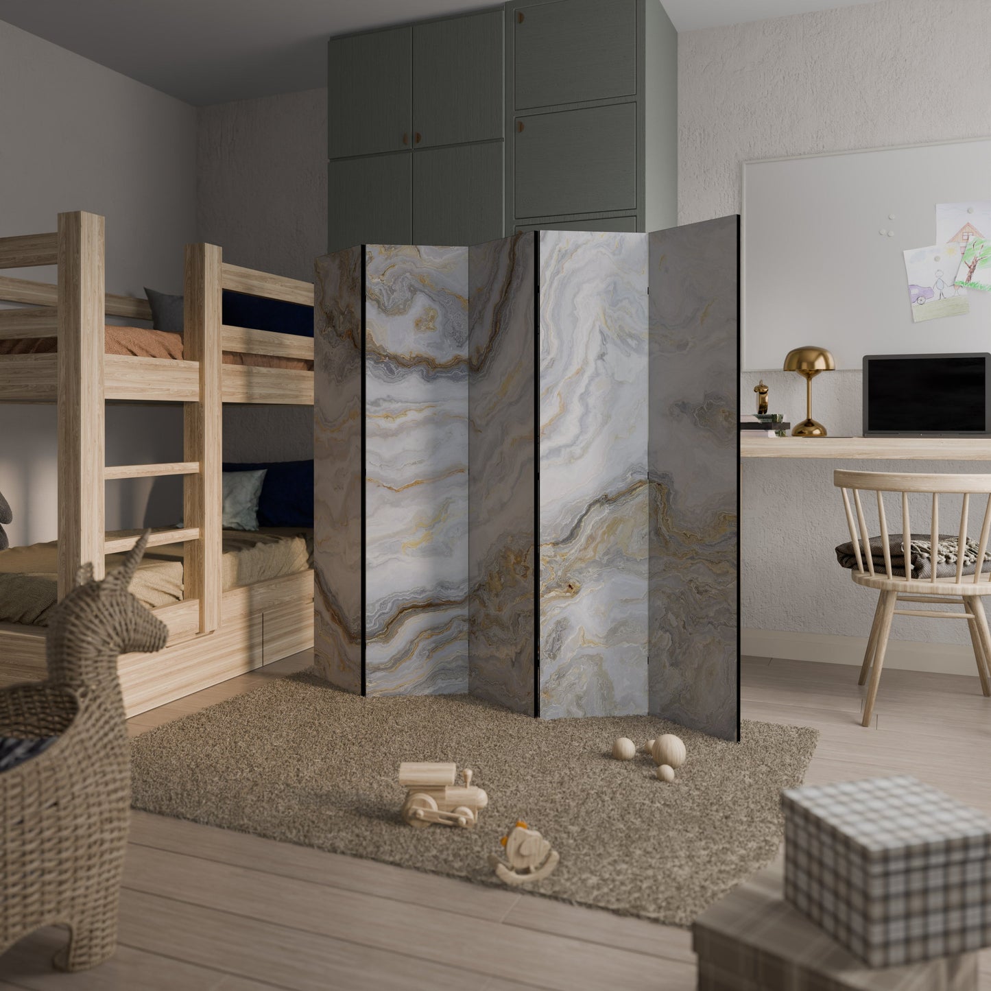 GOLDEN RIDGES Decorative 5-Panel Room Divider