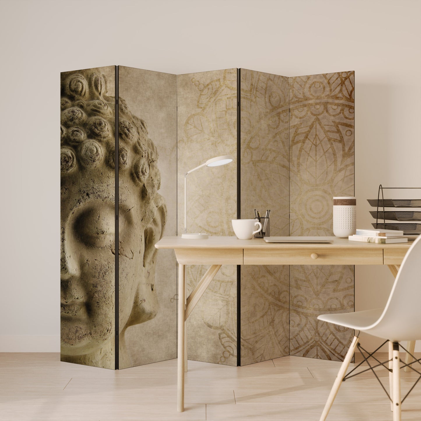 MYSTICAL MEDITATION SCENE Decorative 5-Panel Room Divider