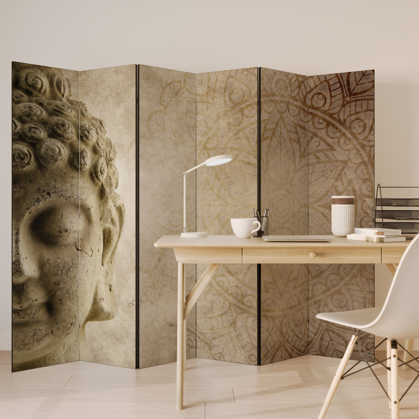 MYSTICAL MEDITATION SCENE Decorative 6-Panel Room Divider