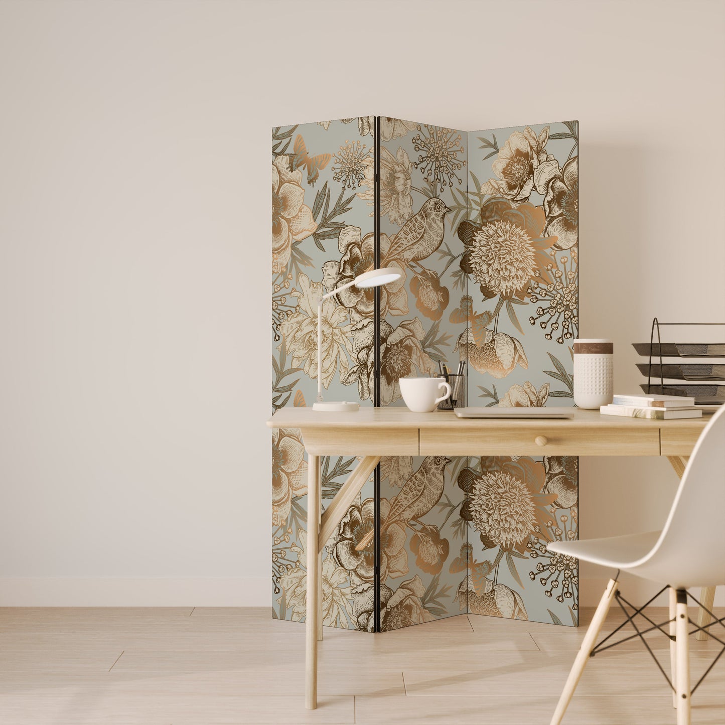 SUCCULENT WHIMSY Dekorativ rumsavdelare med 3 paneler