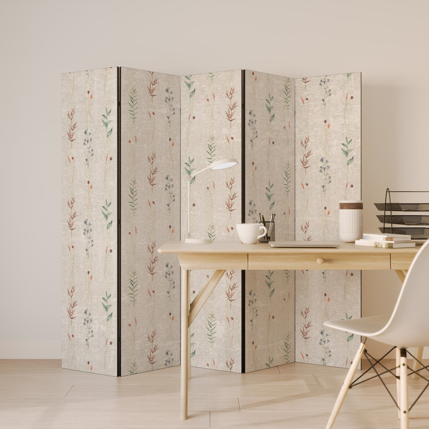 VERDANT HARMONY Decorative 5-Panel Room Divider