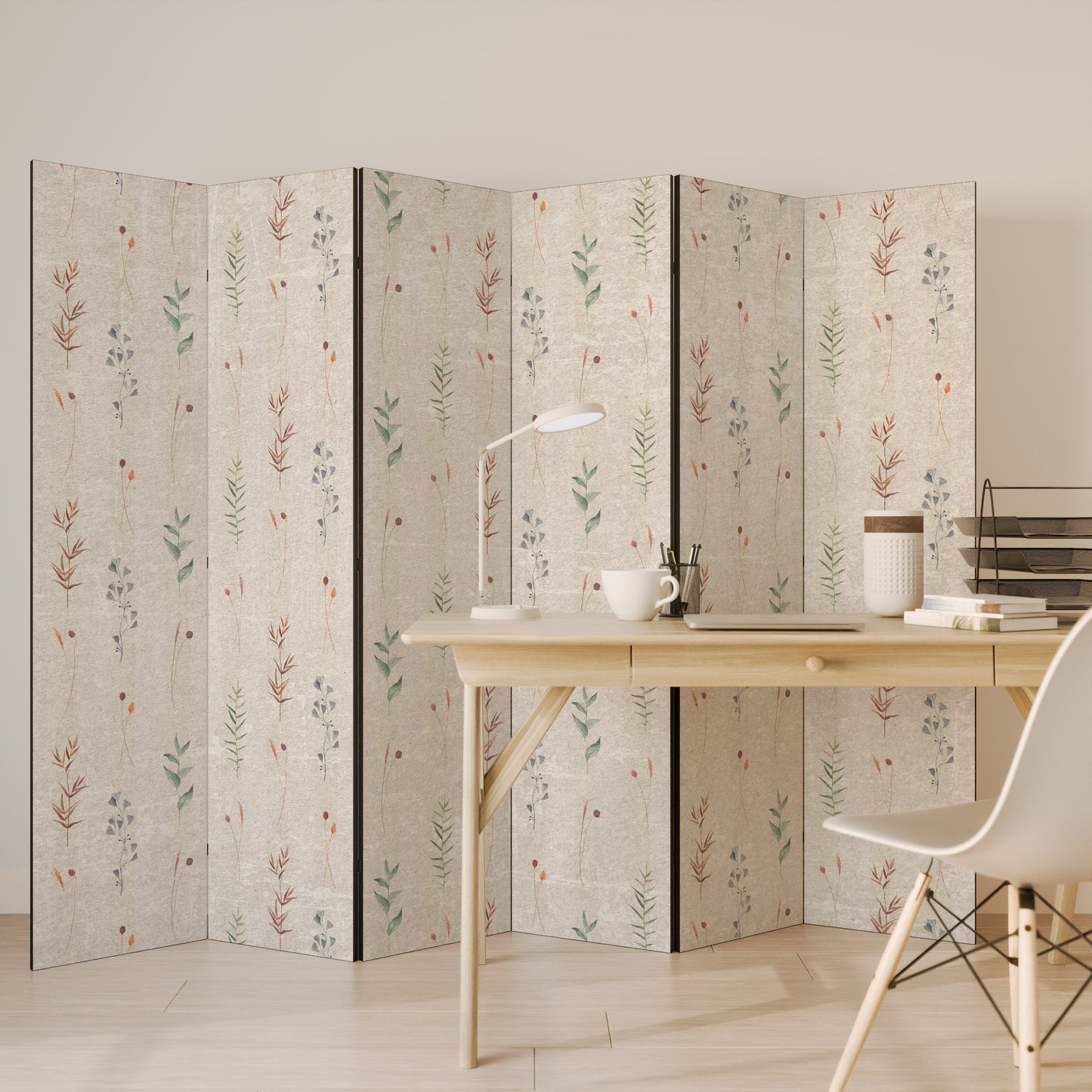 VERDANT HARMONY Decorative 6-Panel Room Divider