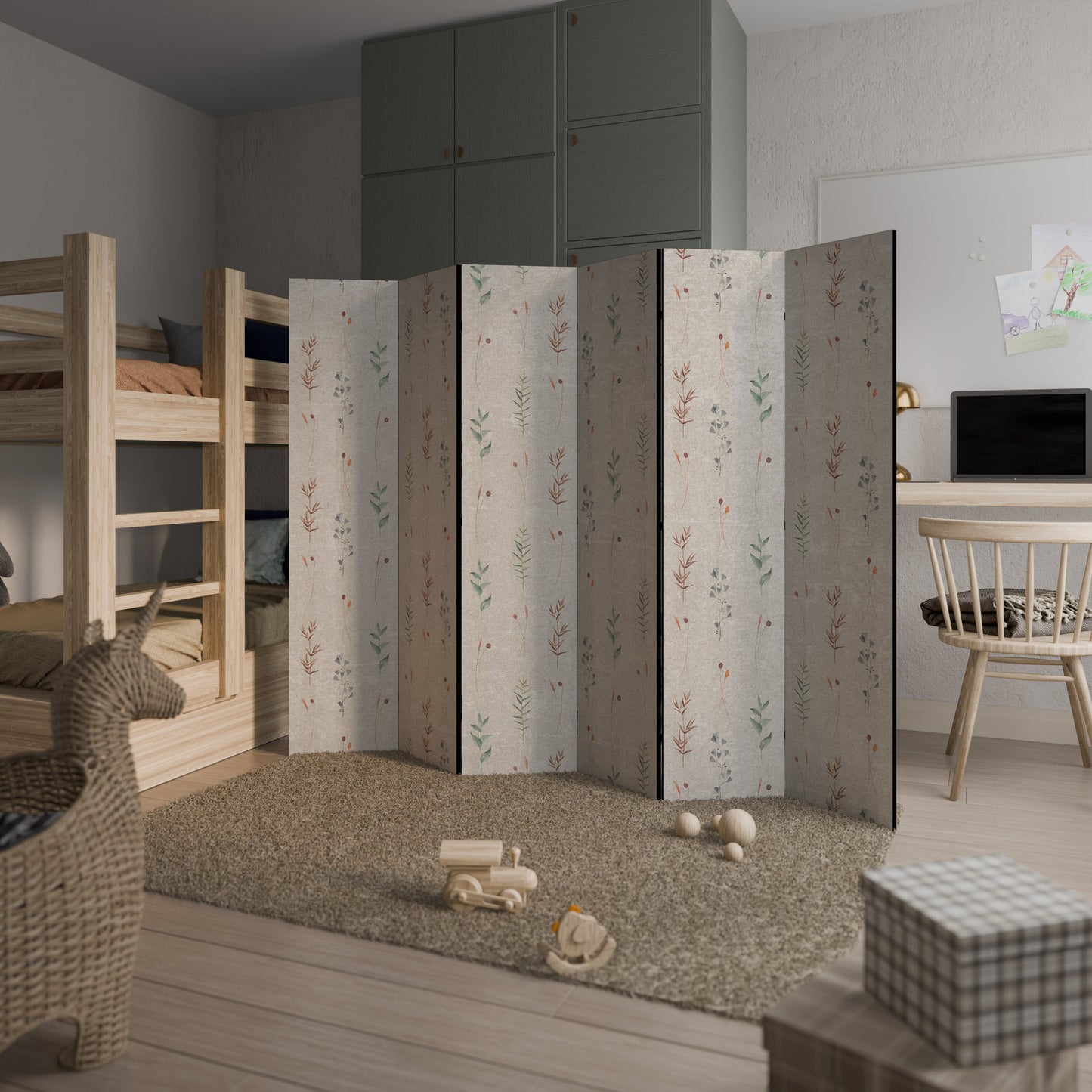 VERDANT HARMONY Decorative 6-Panel Room Divider