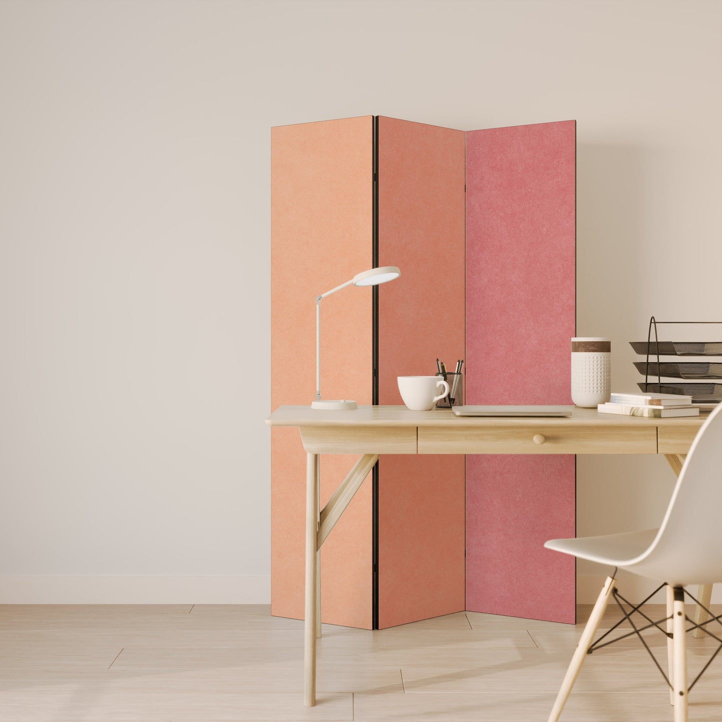 DUKTAR SOM ROSA SPIRIT Dekorativ rumsavdelare med 3 paneler