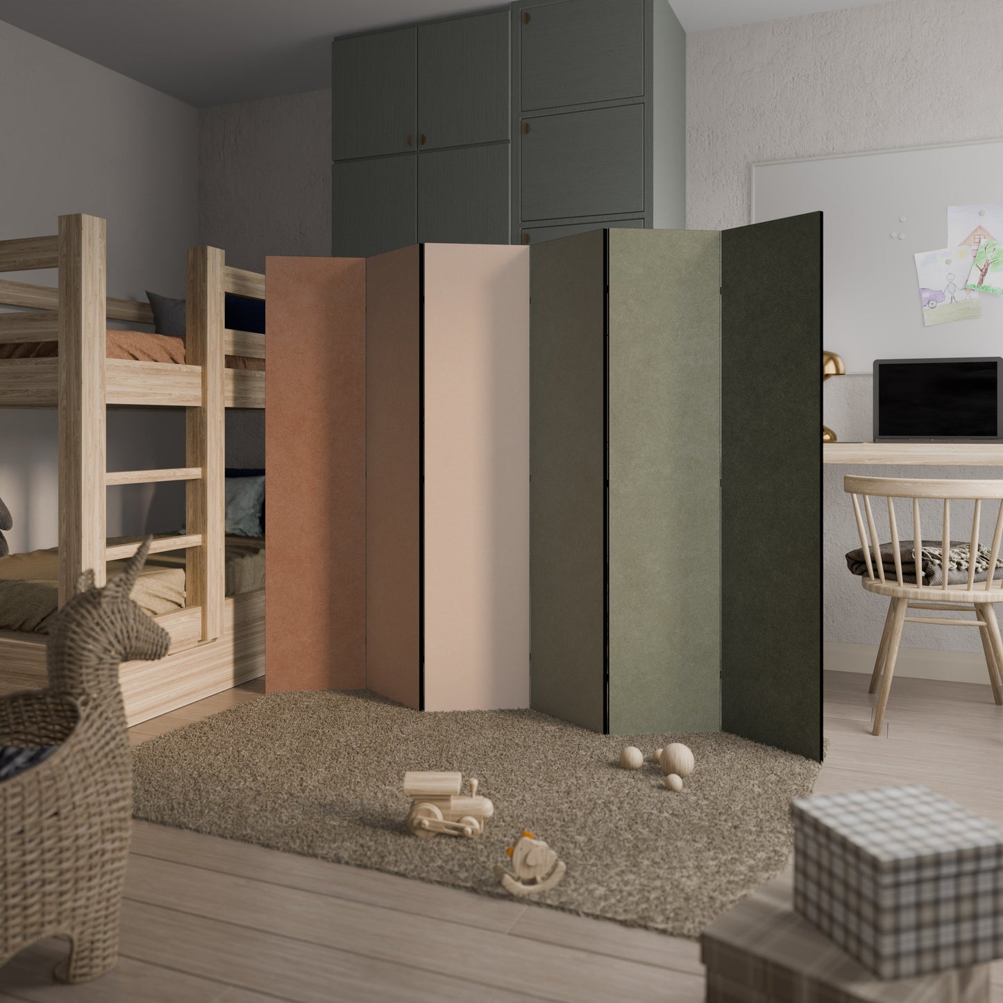 GANGNAM AVOCADO Decorative 6-Panel Room Divider