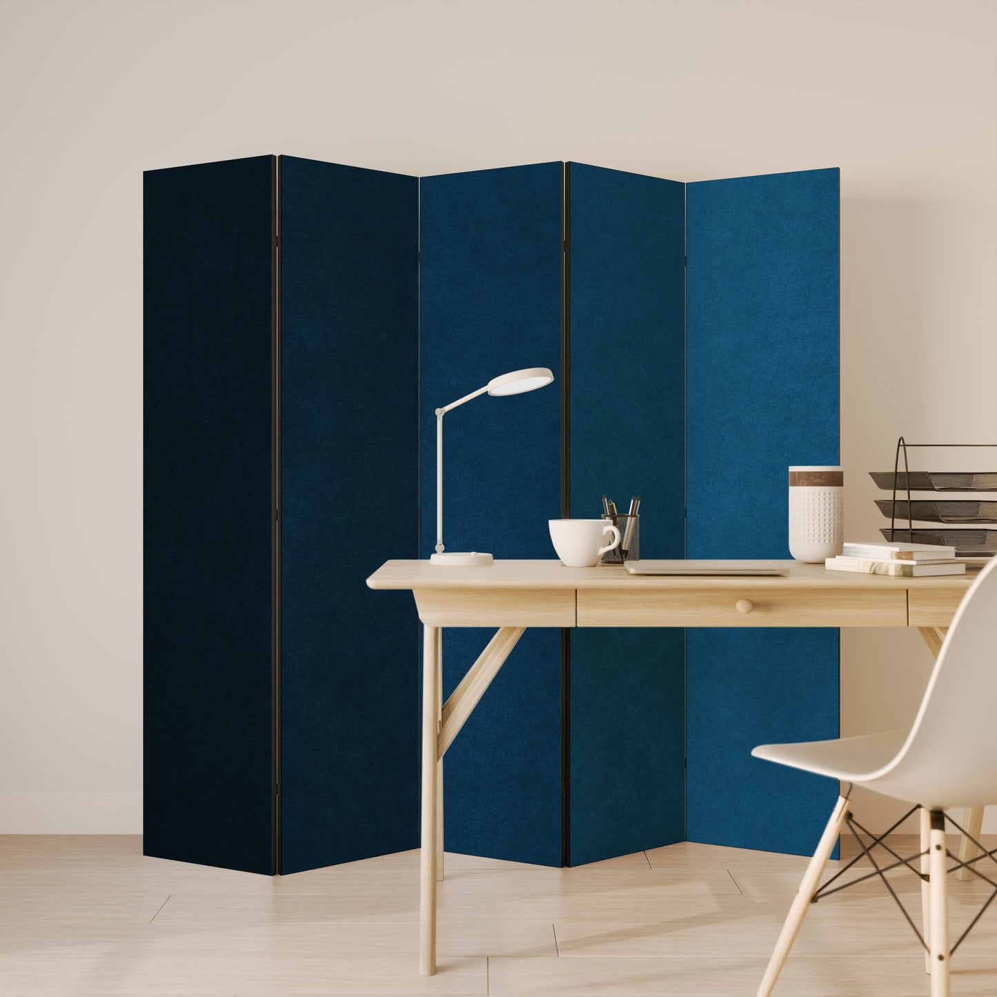 SHAKE IT BLUE Decorative 5-Panel Room Divider