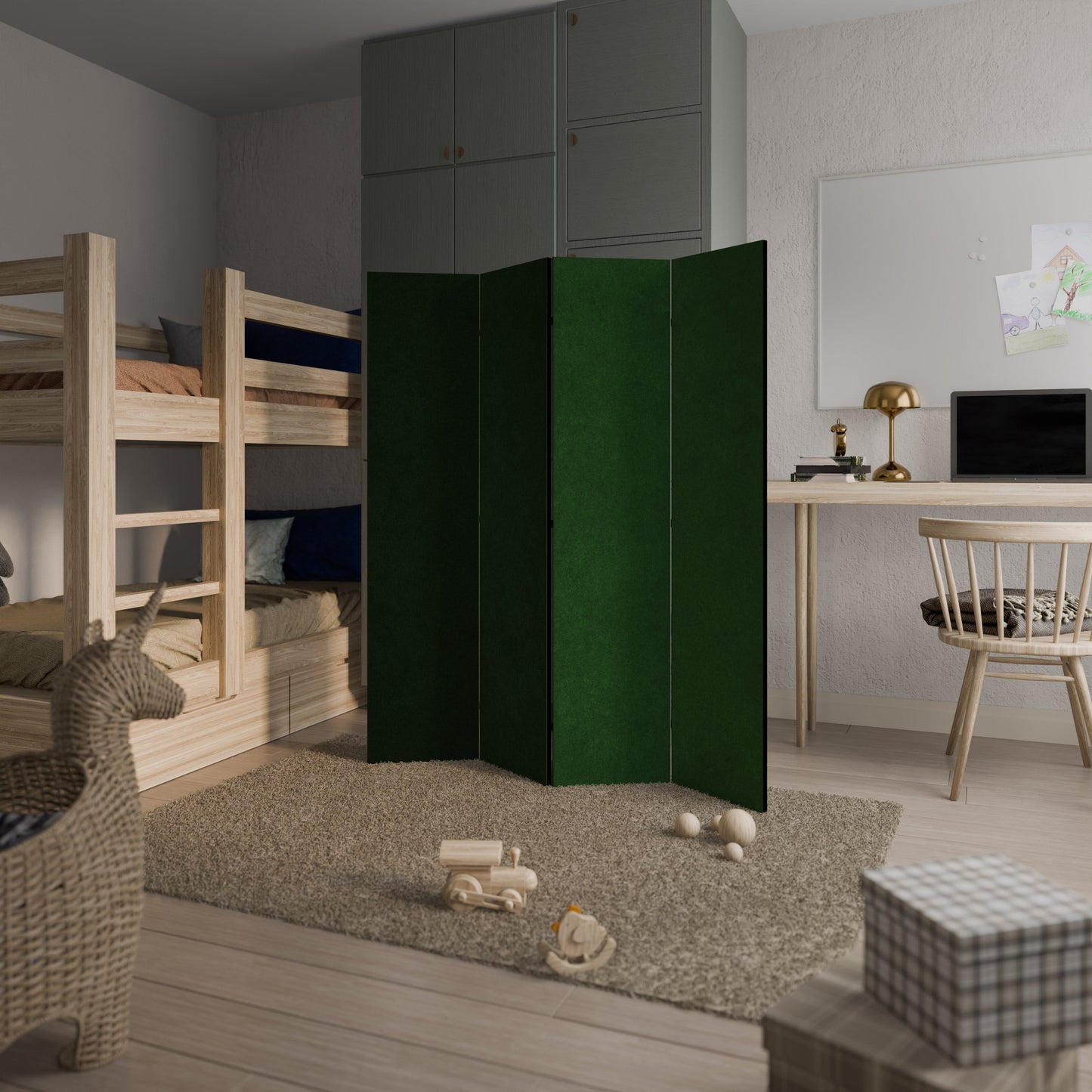 GREEN YOURSELF Dekorativ rumsavdelare med 4 paneler