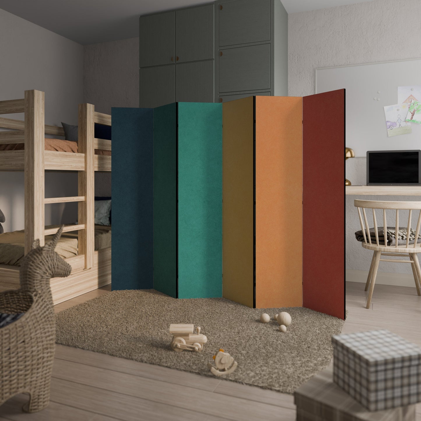 VIVA LA COLOR Dekorativ rumsavdelare med 6 paneler