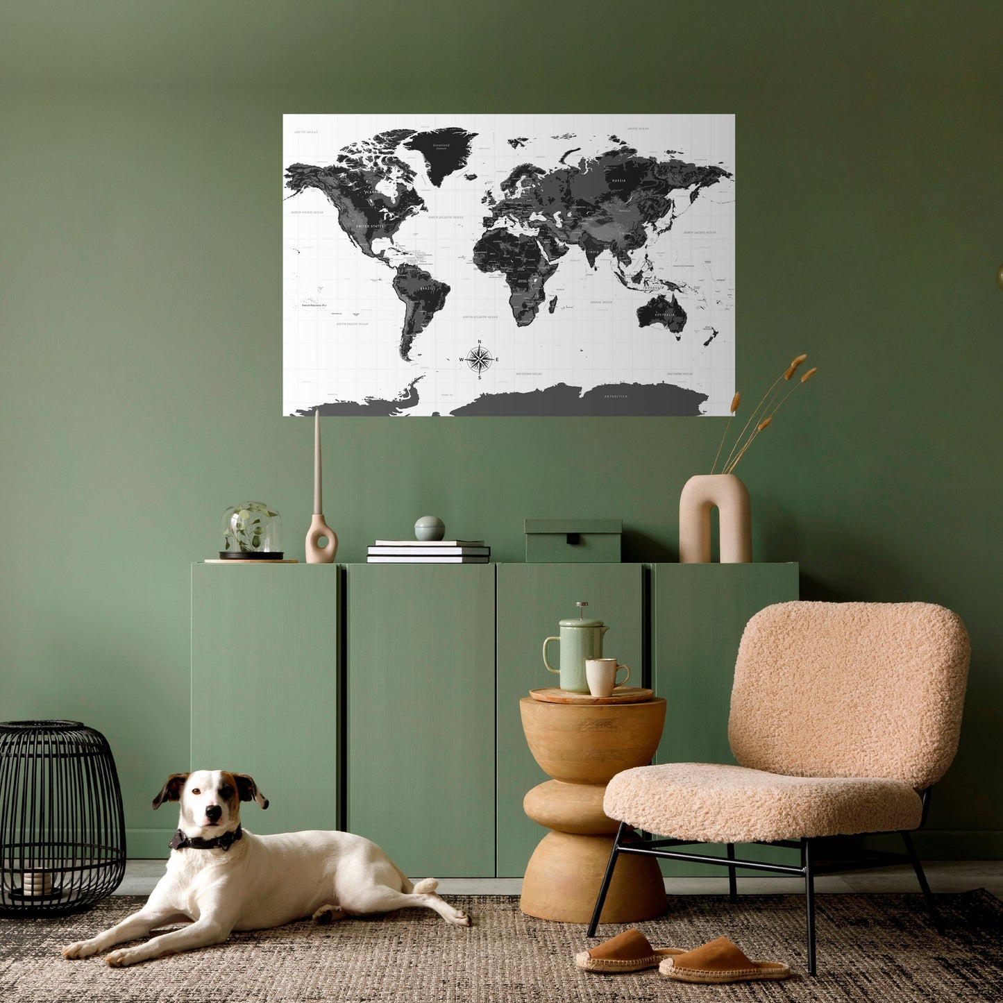 GLOBAL SHADOWS Peel and Stick Horizontal Poster