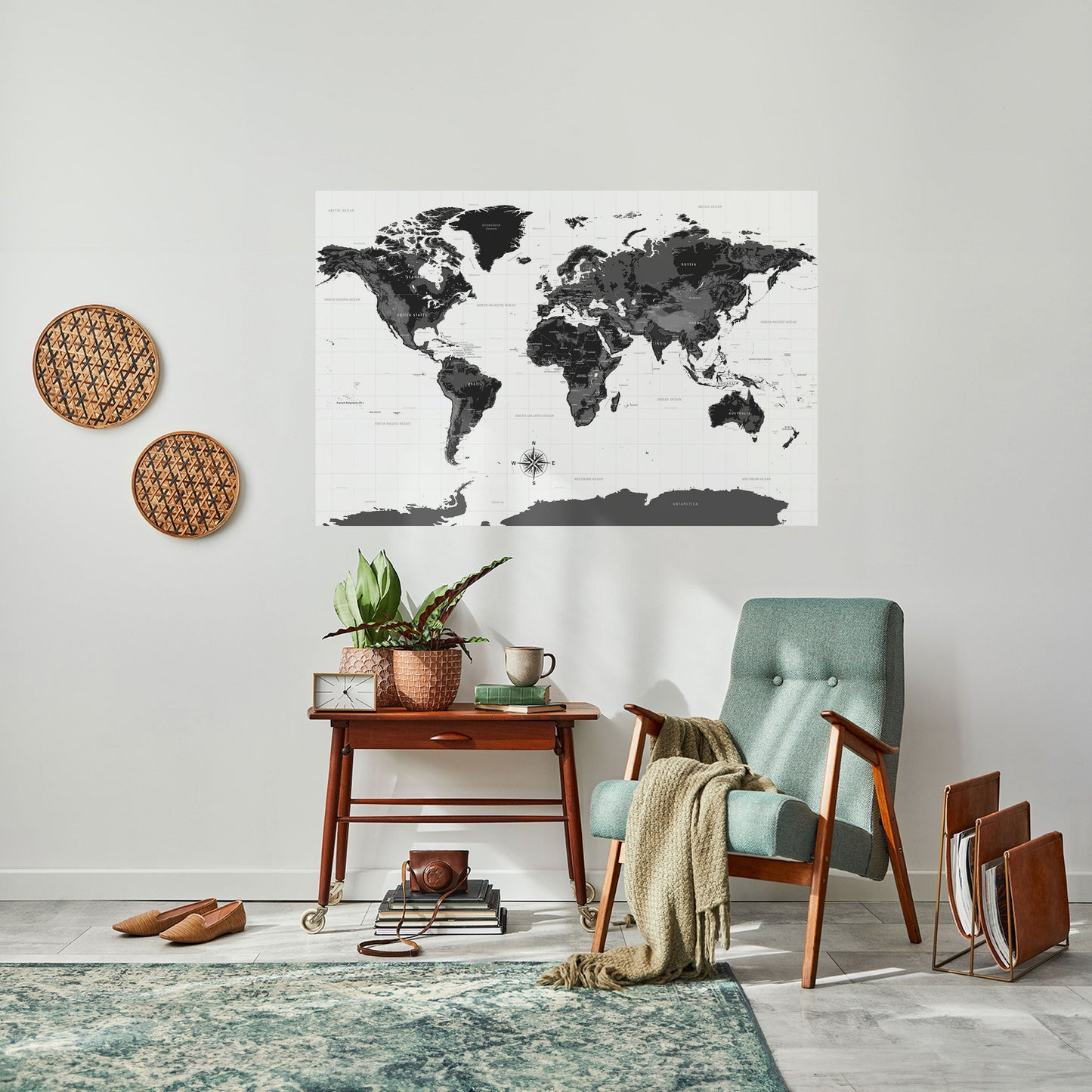 GLOBAL SHADOWS Peel and Stick Horizontal Poster