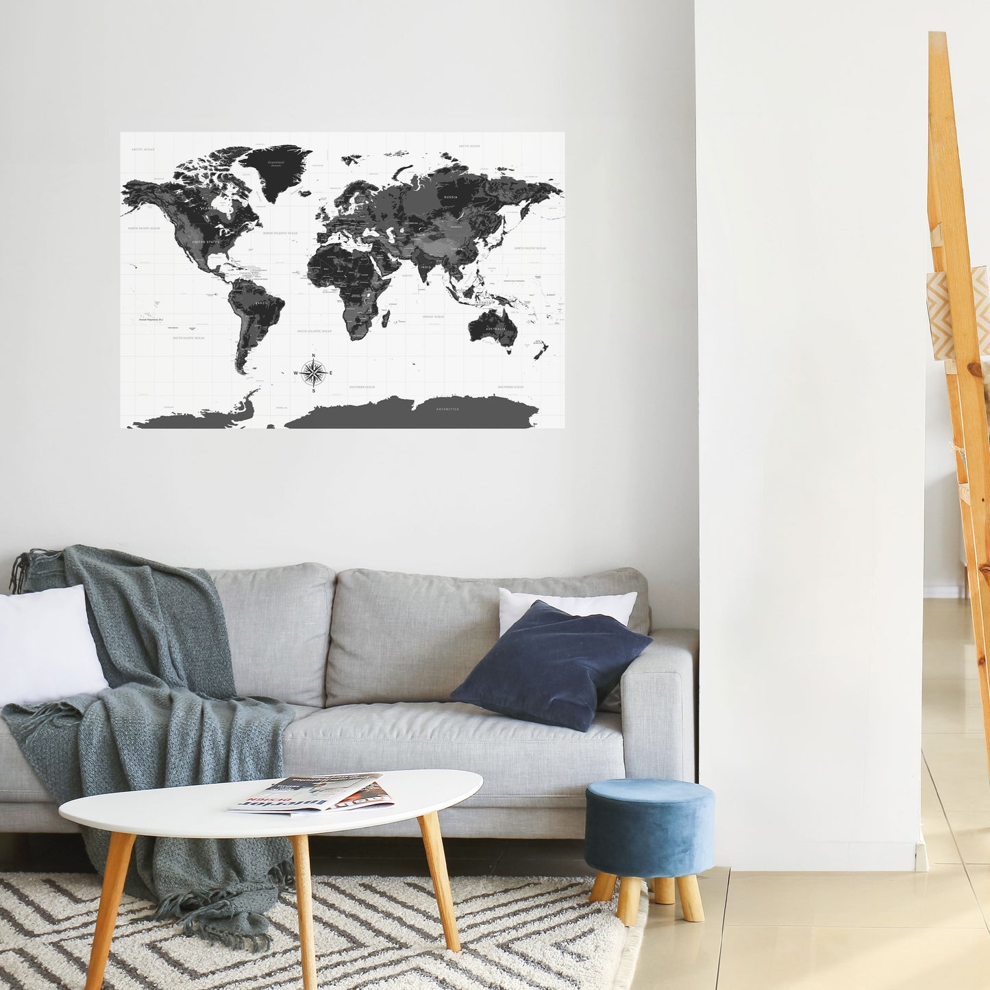 GLOBAL SHADOWS Peel and Stick Horizontal Poster