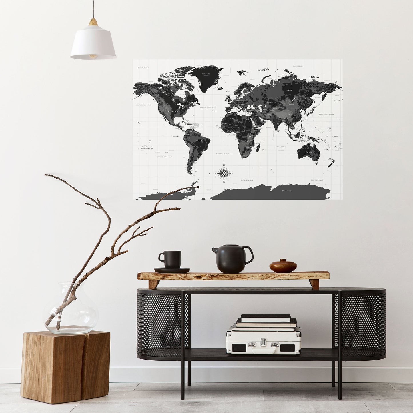 GLOBAL SHADOWS Peel and Stick Horizontal Poster