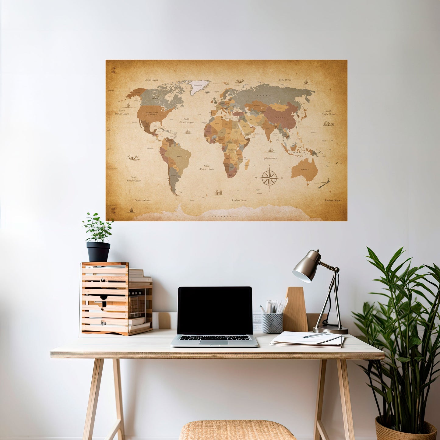 KARTA ÖVER FORNTIDA RESAREN, skalbar och självhäftande poster