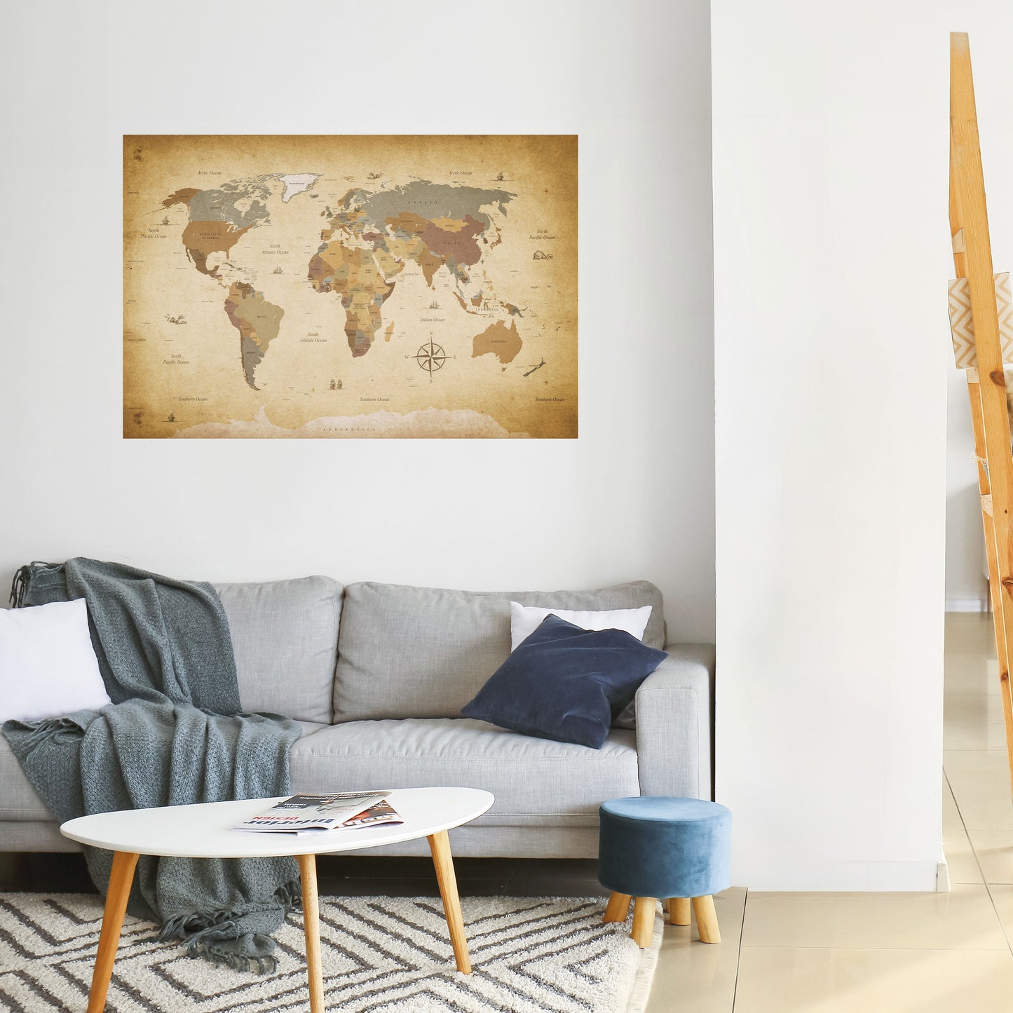 KARTA ÖVER FORNTIDA RESAREN, skalbar och självhäftande poster