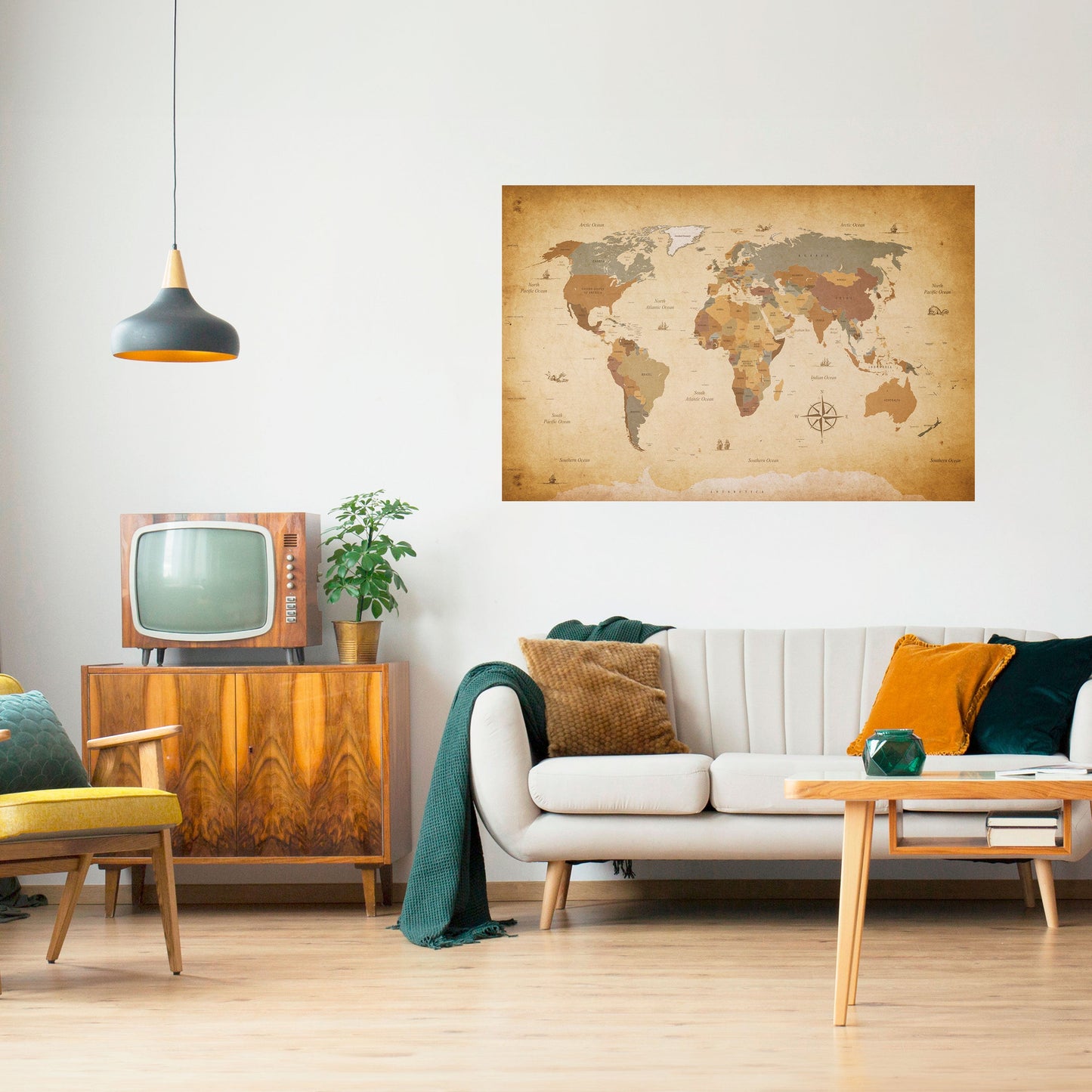 KARTA ÖVER FORNTIDA RESAREN, skalbar och självhäftande poster