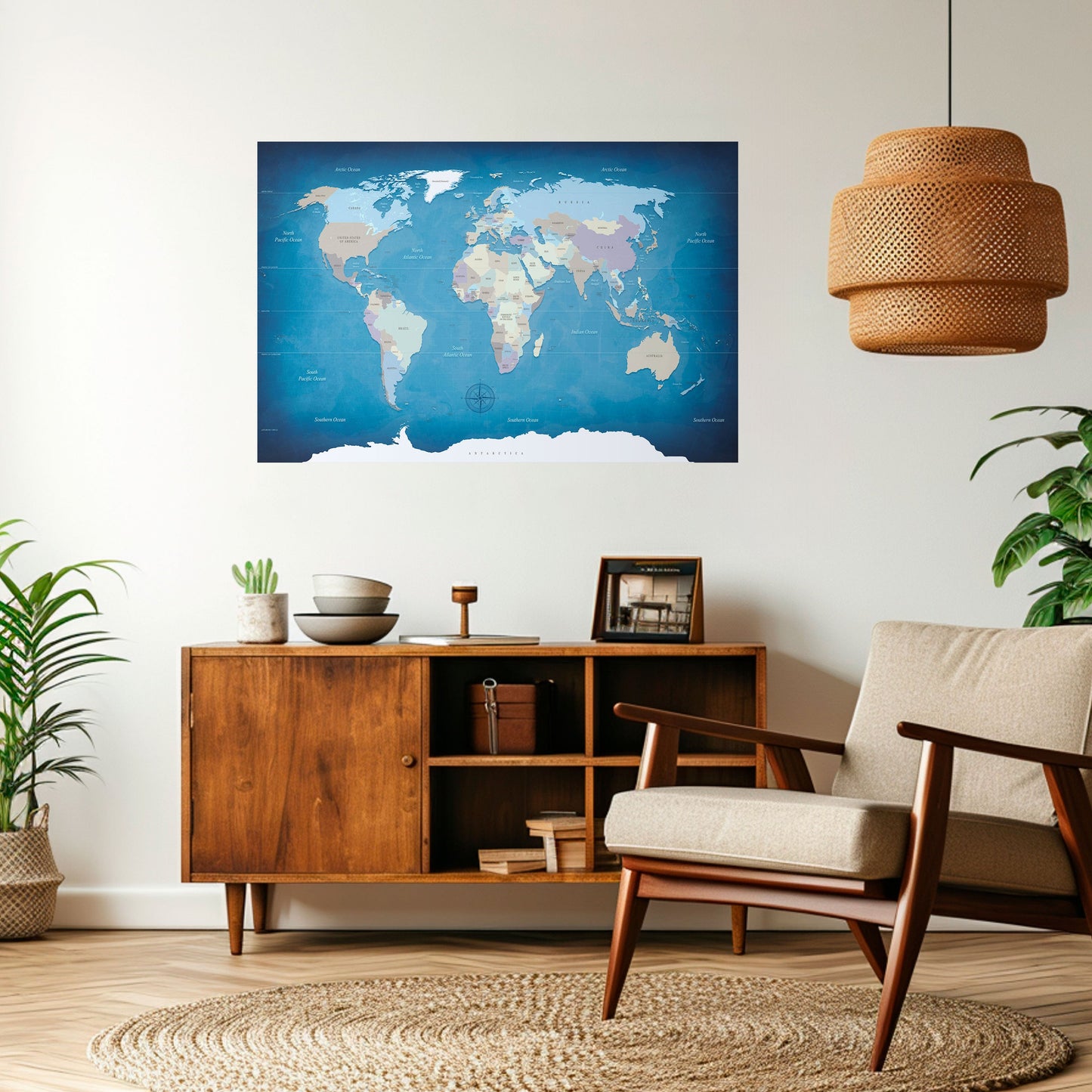MAP OF DISCOVERY Peel and Stick Horizontal Poster