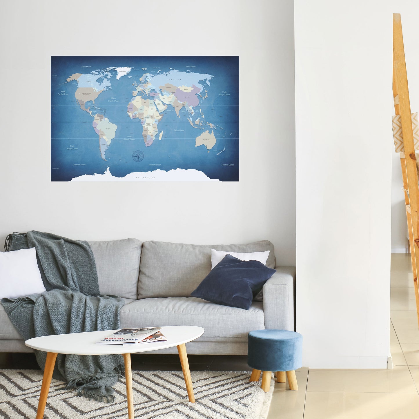 MAP OF DISCOVERY Peel and Stick Horizontal Poster