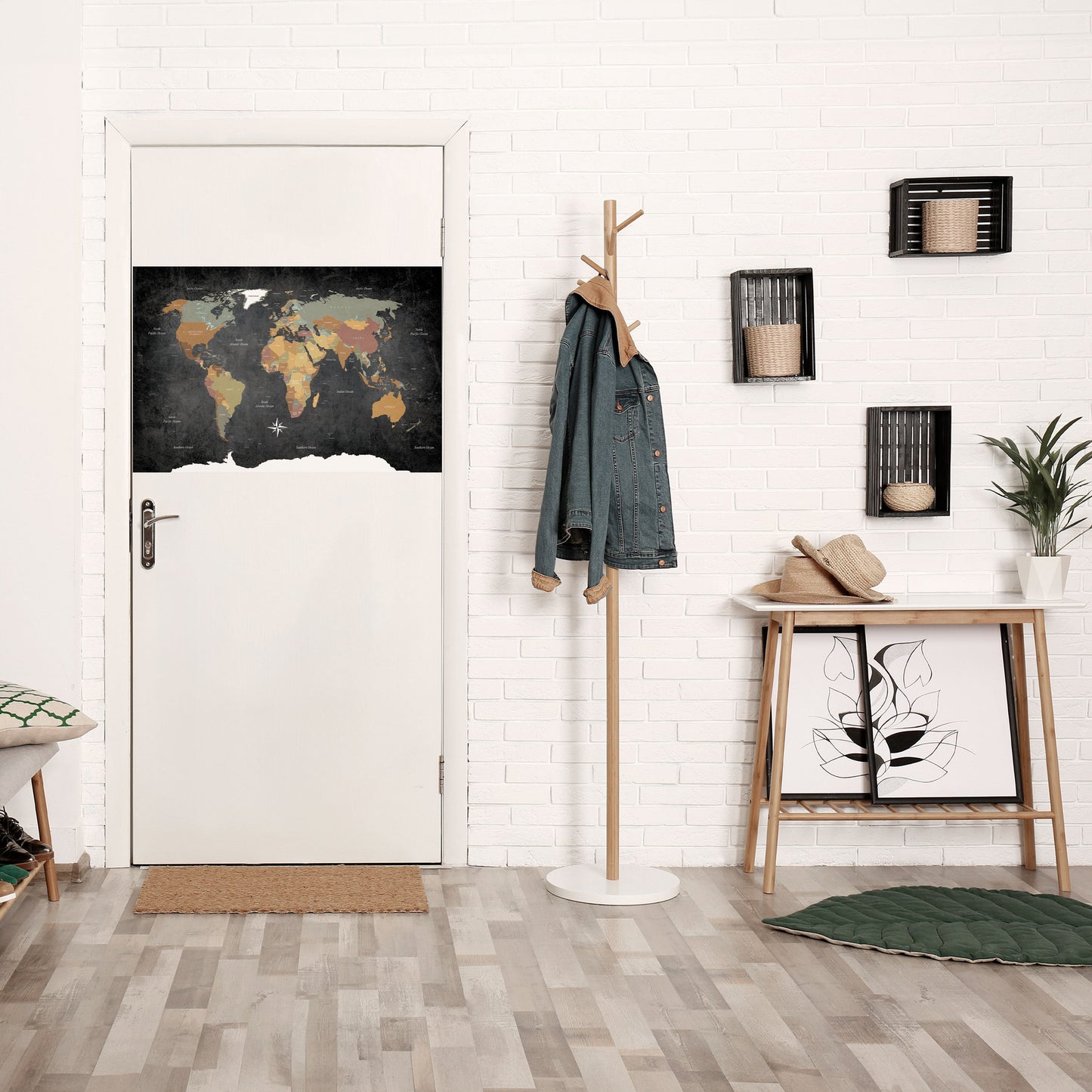 CONTINENTS OF CREATIVITY Peel and Stick Horizontal Poster