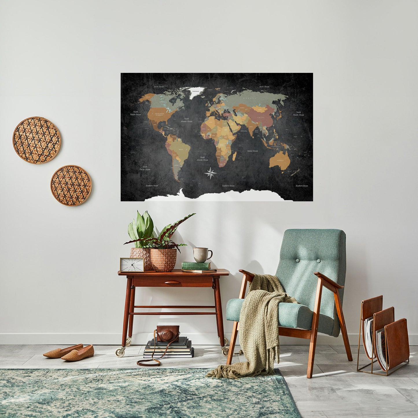 CONTINENTS OF CREATIVITY Peel and Stick Horizontal Poster