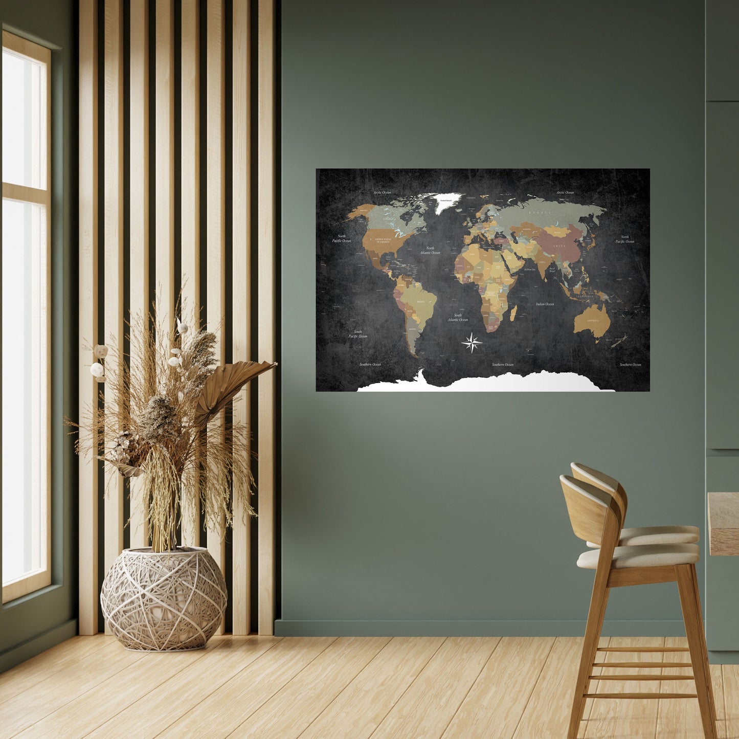 CONTINENTS OF CREATIVITY Peel and Stick Horizontal Poster
