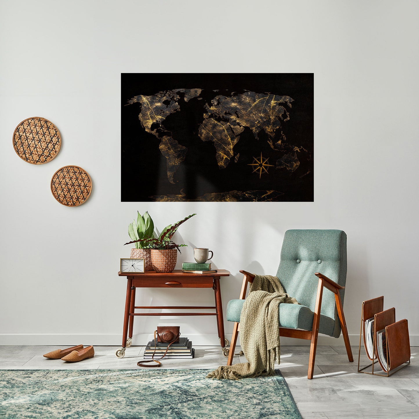 GOLDEN GEOGRAPHY horisontell affisch med självhäftande motiv