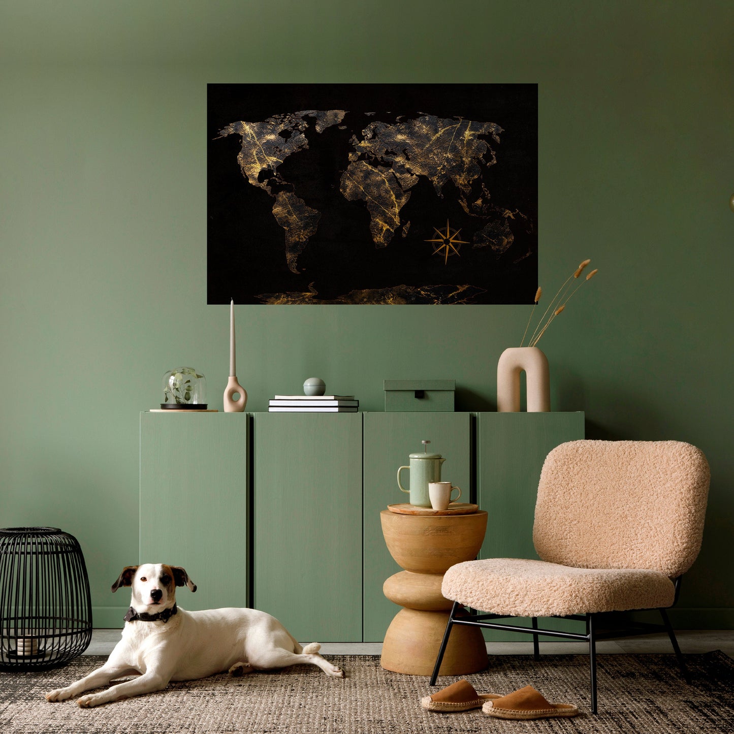GOLDEN GEOGRAPHY horisontell affisch med självhäftande motiv