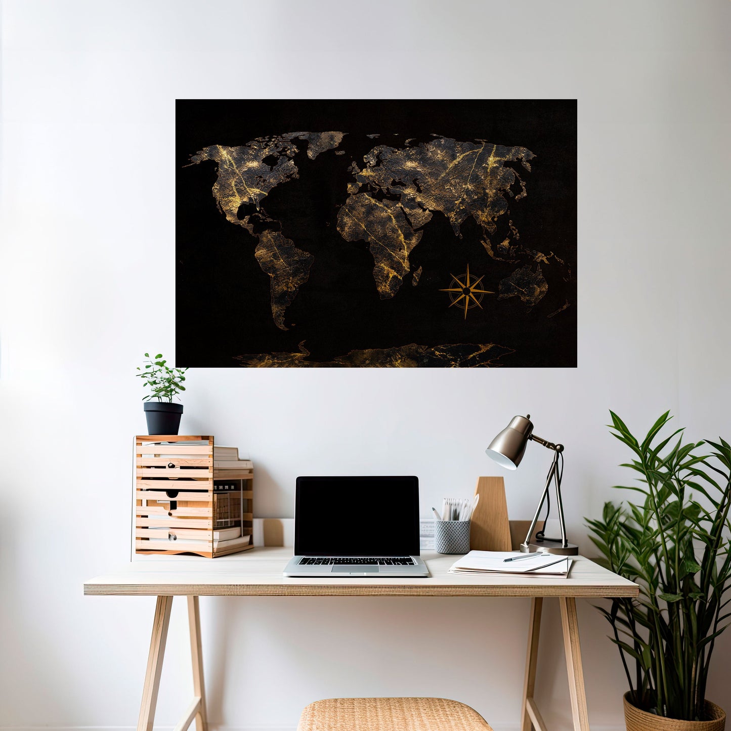 GOLDEN GEOGRAPHY horisontell affisch med självhäftande motiv