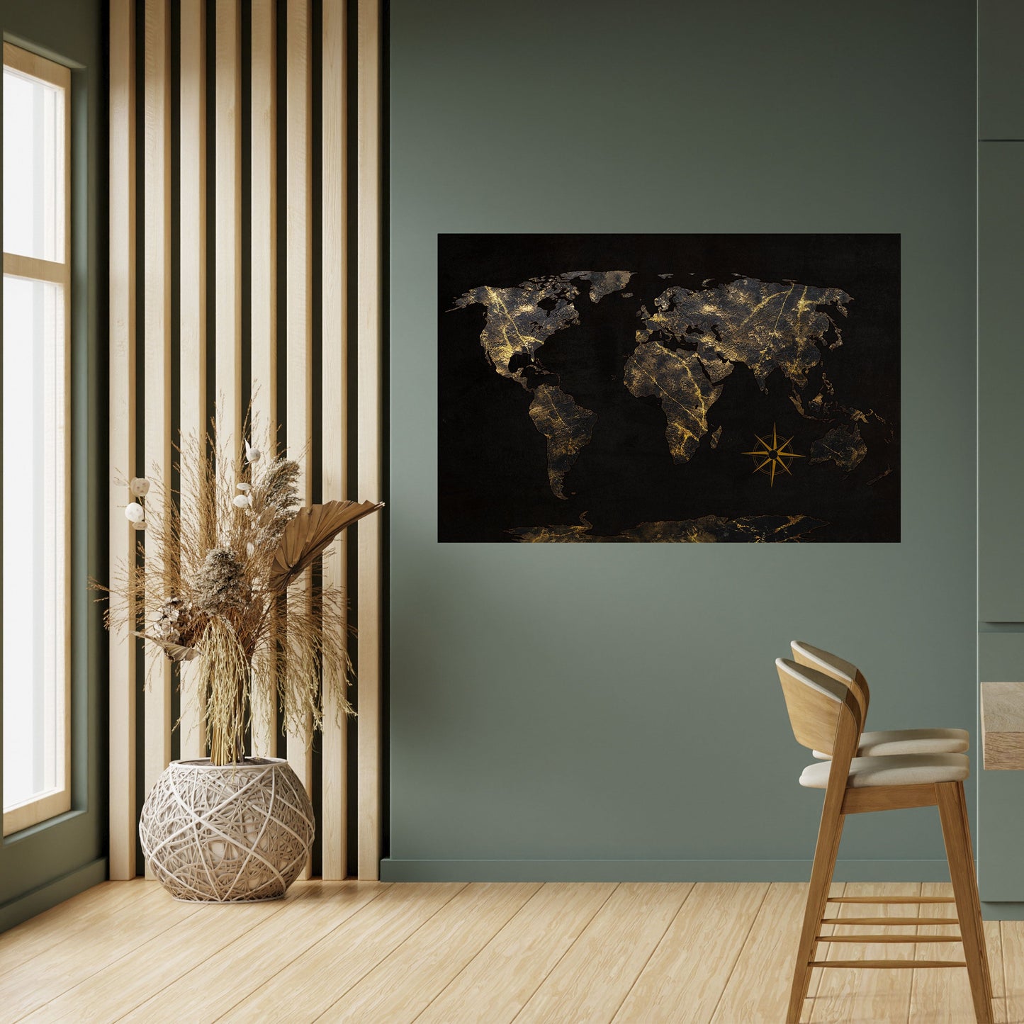 GOLDEN GEOGRAPHY horisontell affisch med självhäftande motiv