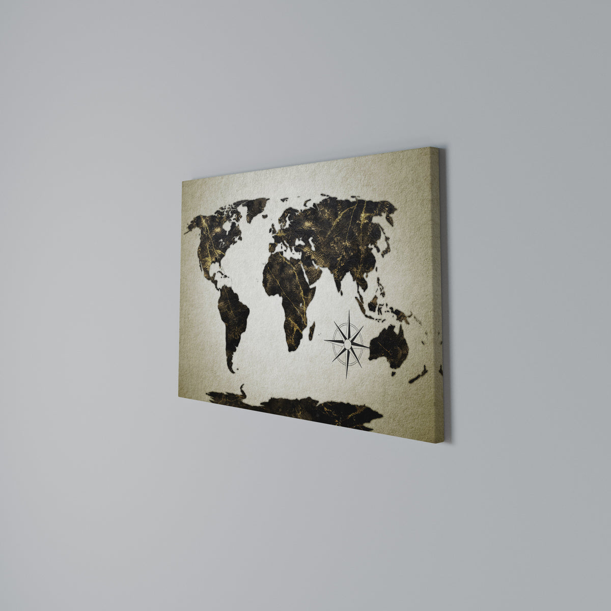GOLDEN LINES GLOBE Horizontal Canvas Print