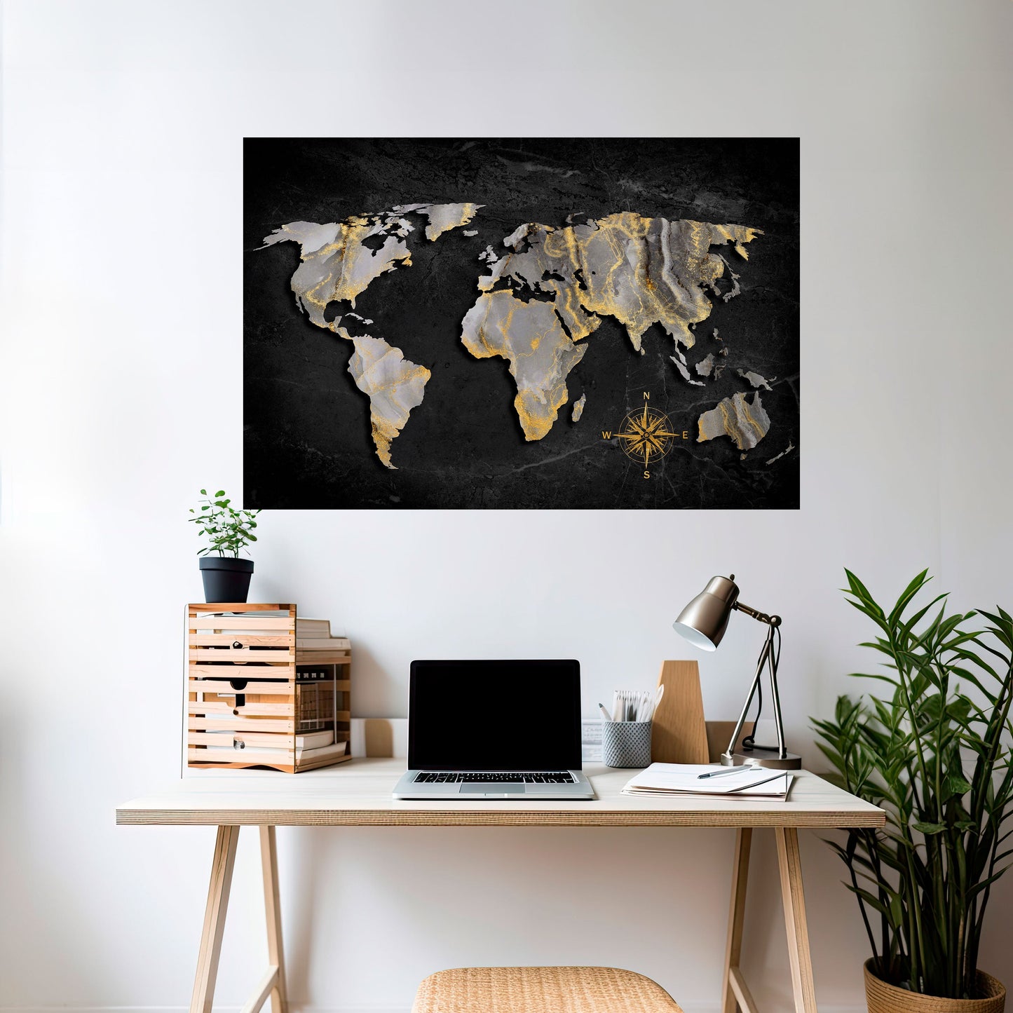 ELEGANT WORLDWIDE Peel and Stick Horizontal Poster