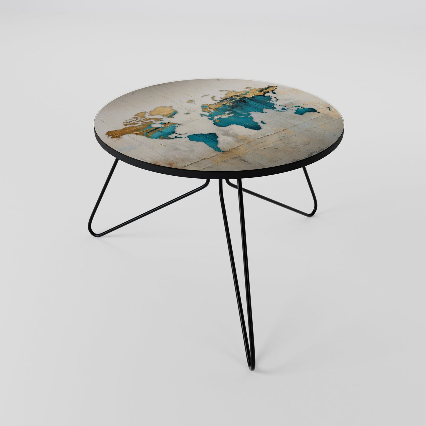AZURE GILDED MAP Coffee Table 60