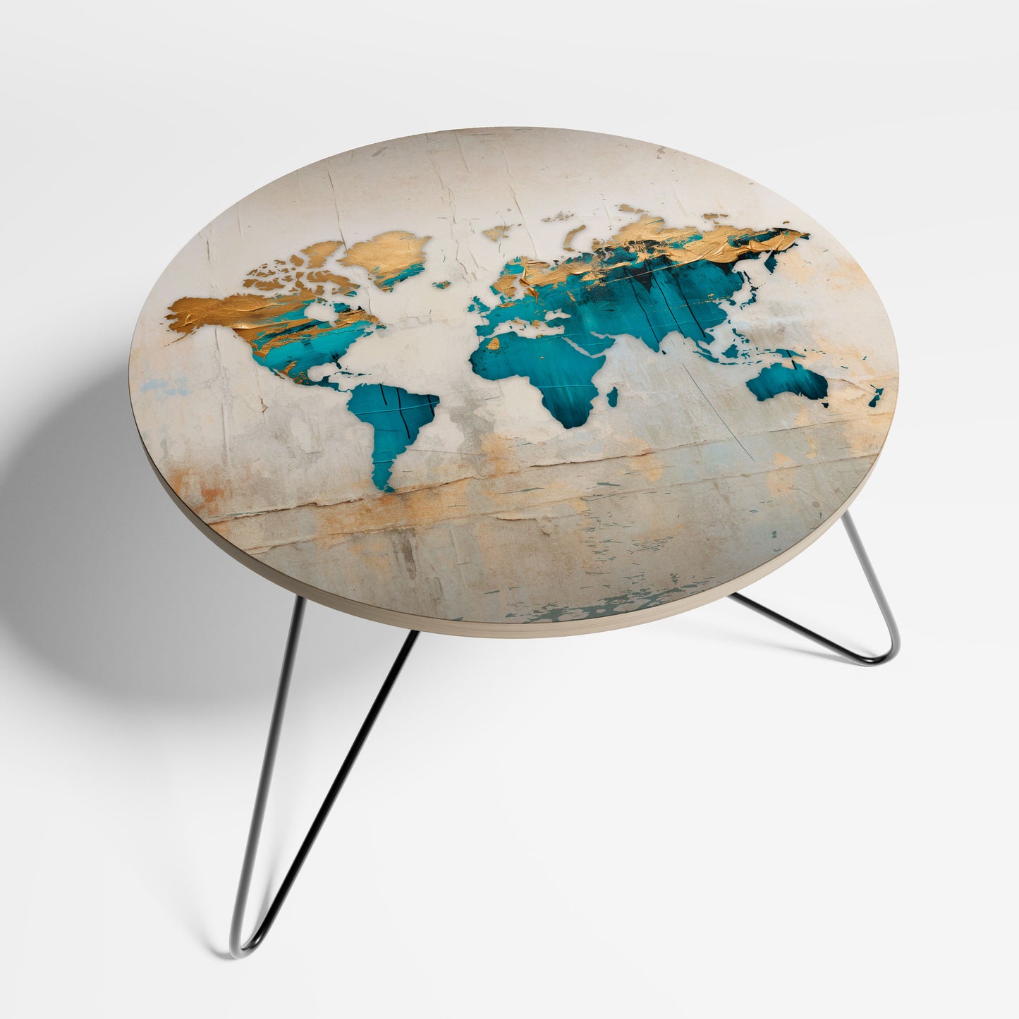 AZURE GILDED MAP Large Coffee Table