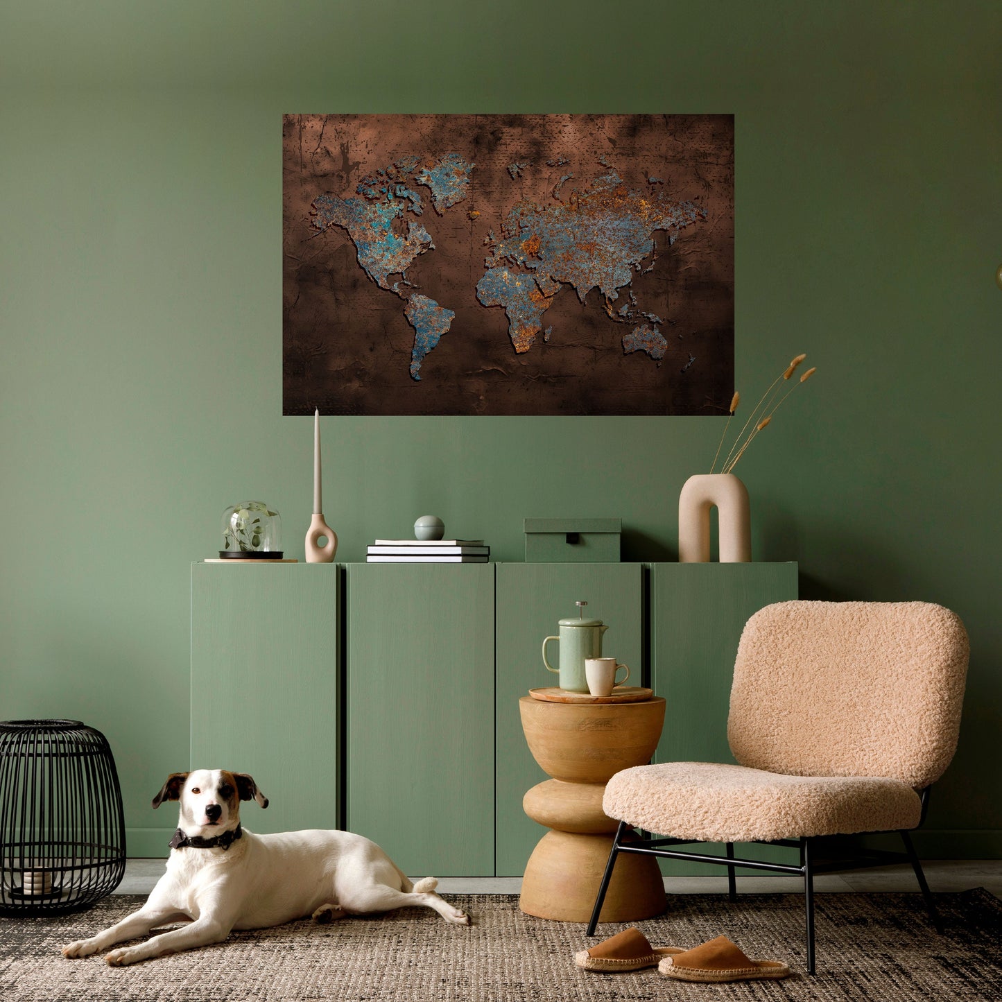 METALLIC MAP OF MEMORIES Peel and Stick Horizontal Poster