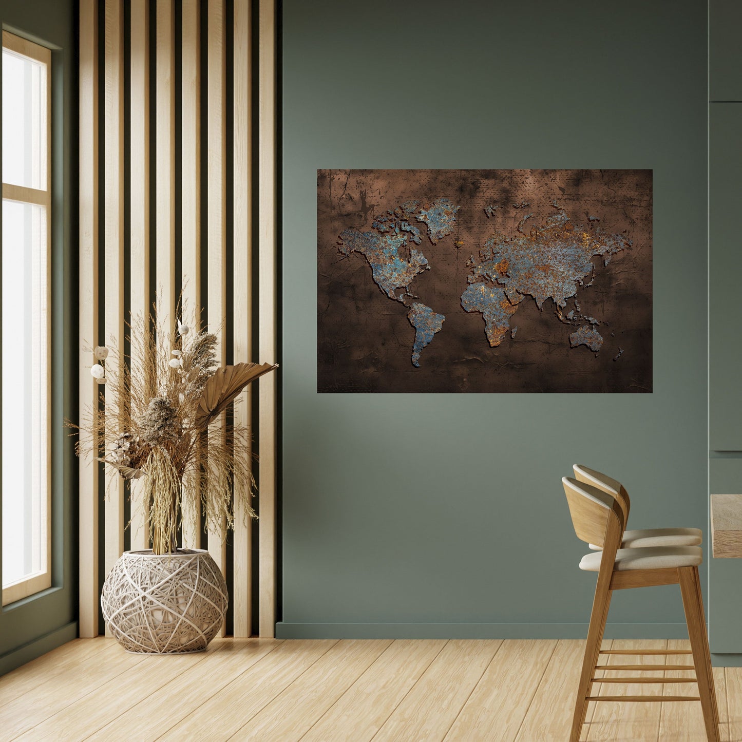 METALLIC MAP OF MEMORIES Peel and Stick Horizontal Poster