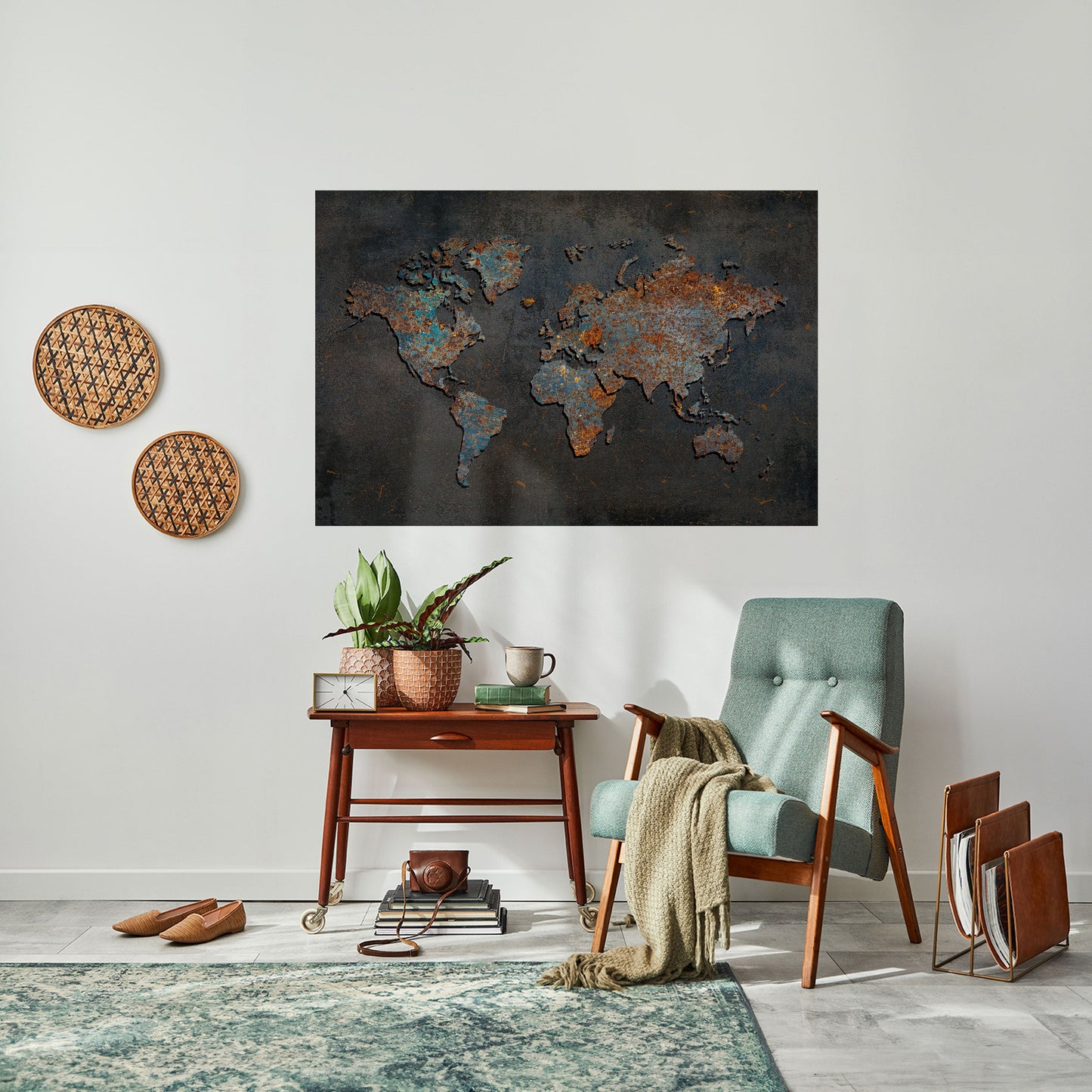 TIMEWORN TOPOGRAPHY Peel and Stick Horizontal Poster