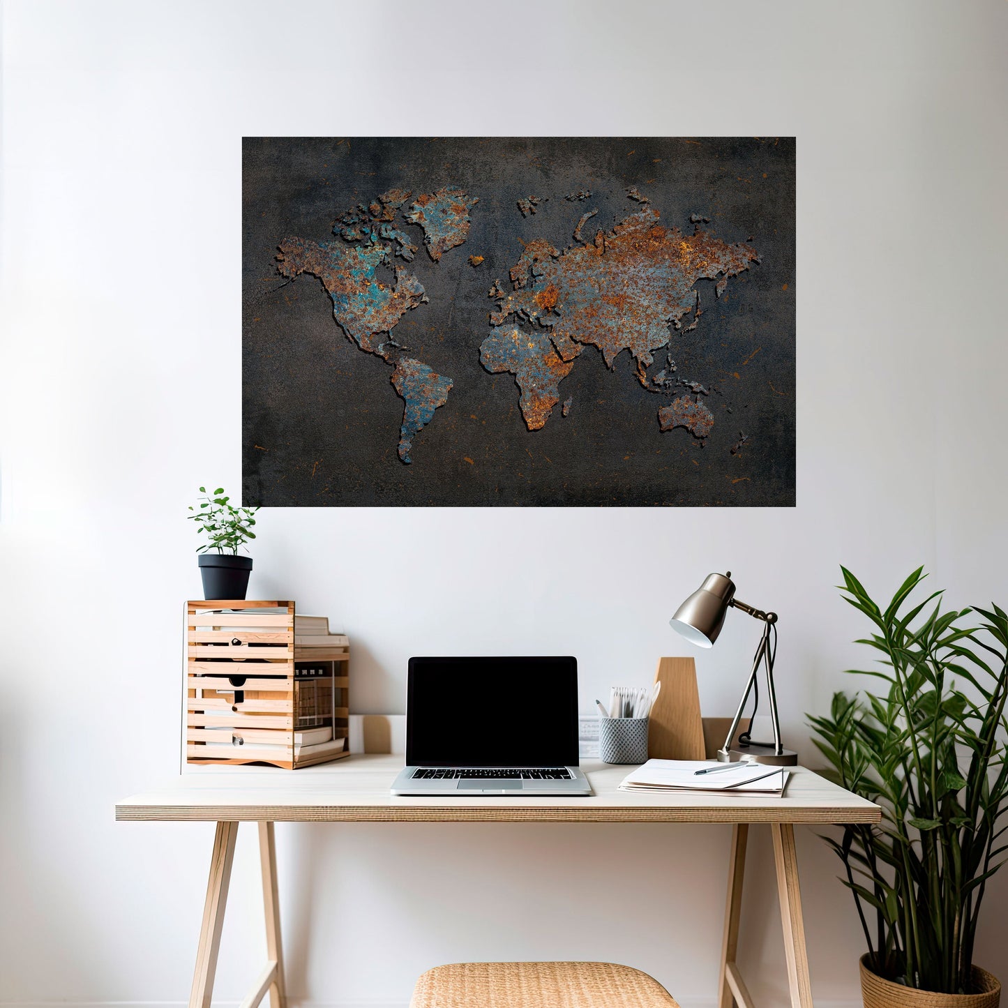 TIMEWORN TOPOGRAPHY Peel and Stick Horizontal Poster