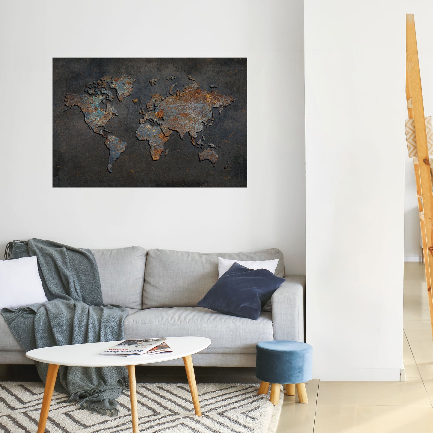 TIMEWORN TOPOGRAPHY Peel and Stick Horizontal Poster