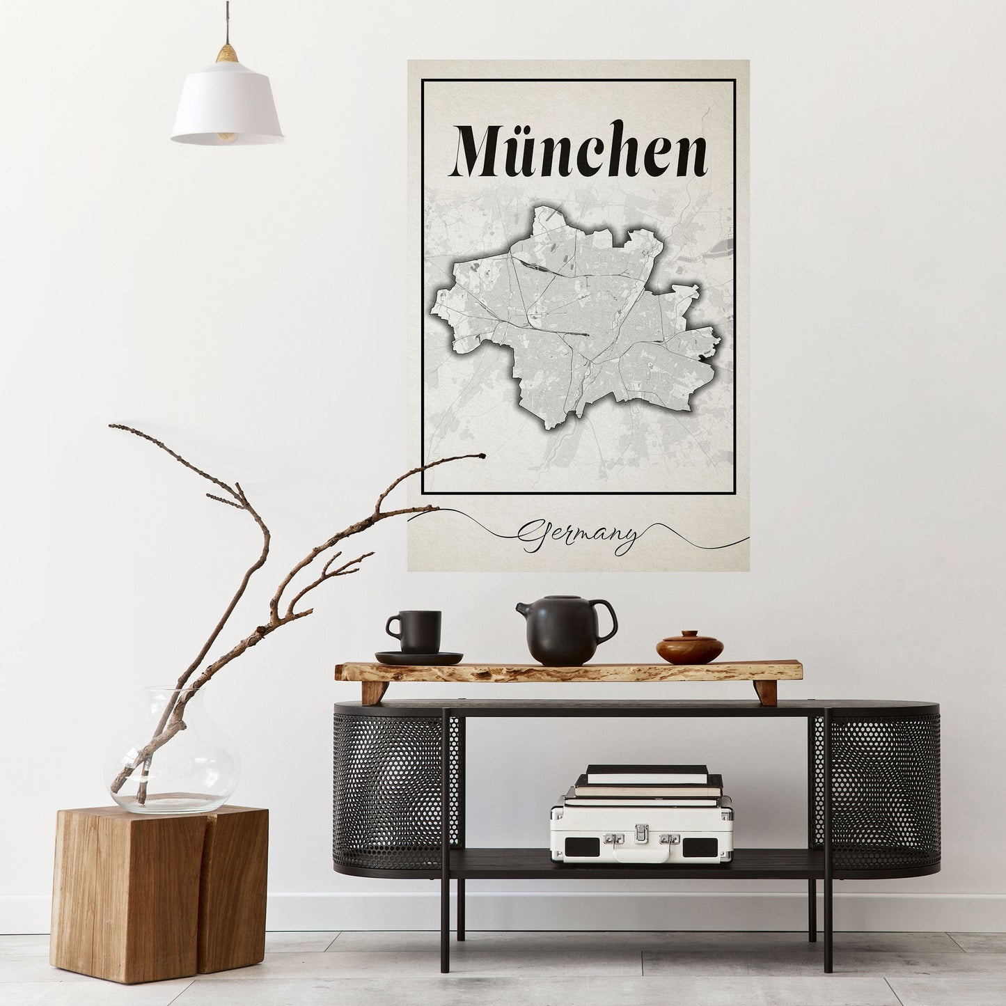 MONOCHROME MÜNCHEN vertikal poster med självhäftande tryck