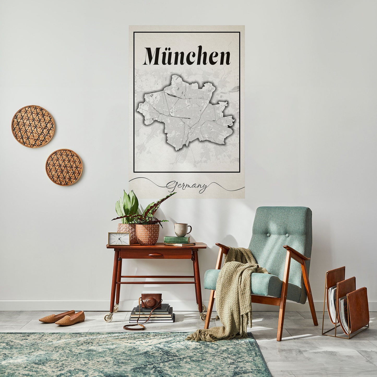 MONOCHROME MÜNCHEN vertikal poster med självhäftande tryck