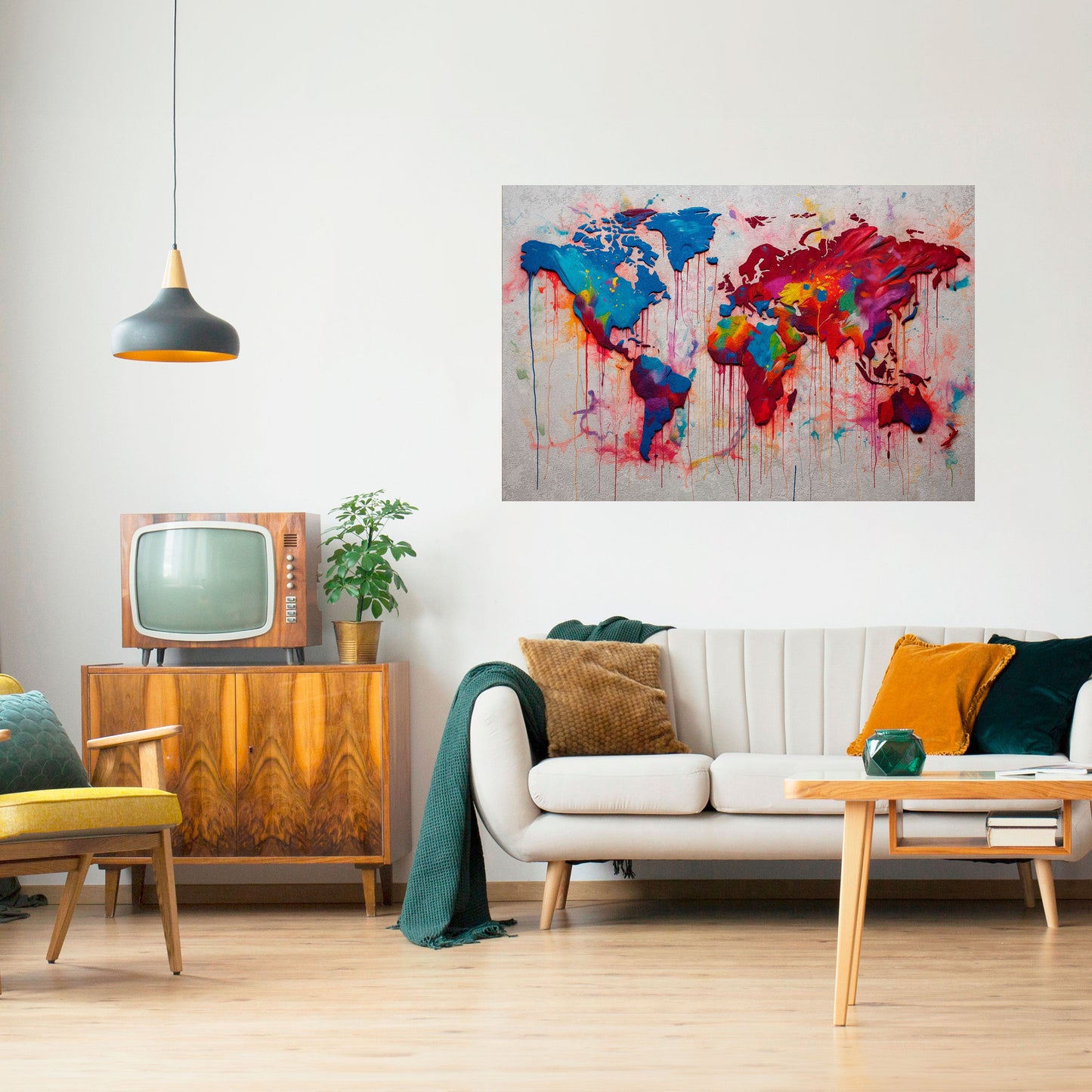 ARTISTIC ATLAS Horisontell affisch med självhäftande text