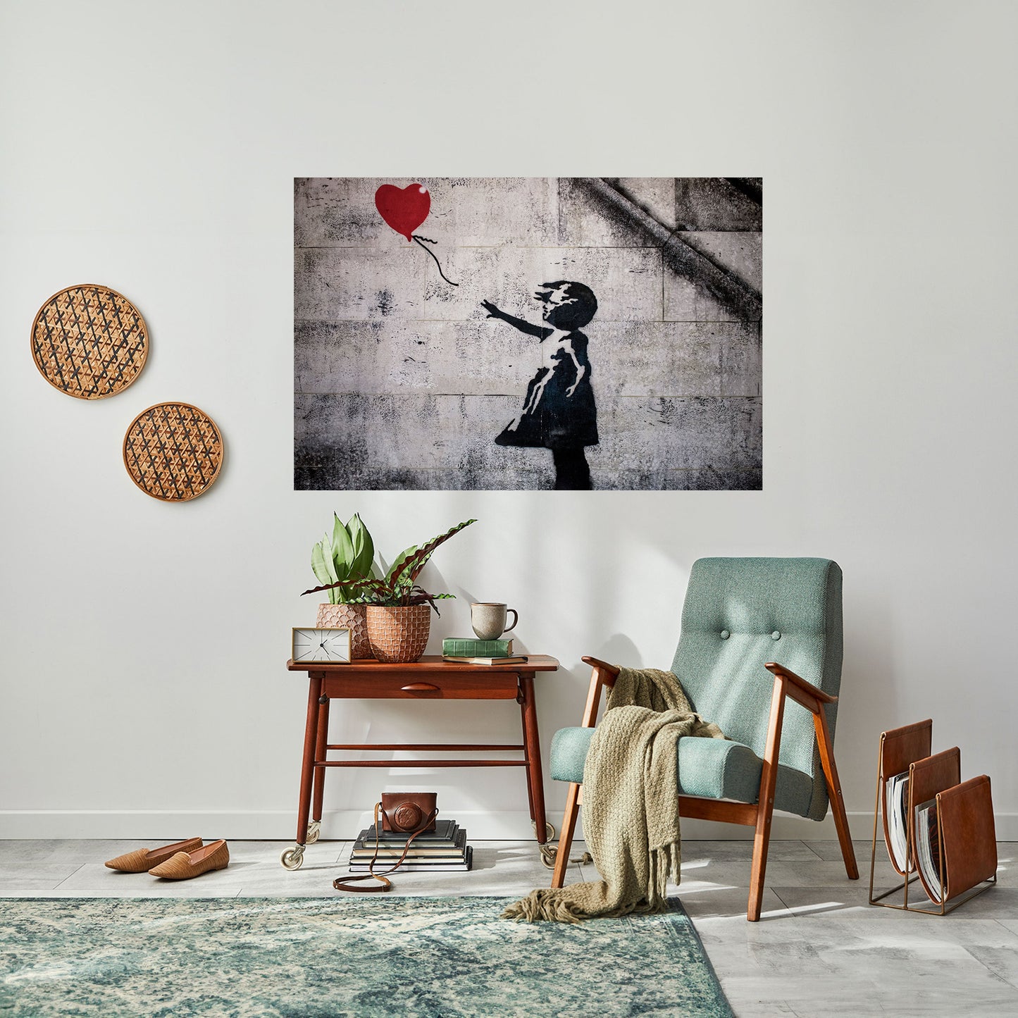 BALLONGFLICKAN (BANKSY) Horisontell affisch med självhäftande motiv