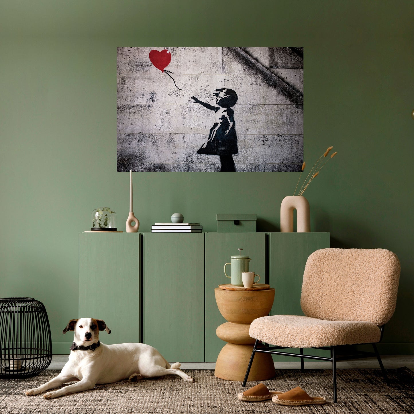 BALLONGFLICKAN (BANKSY) Horisontell affisch med självhäftande motiv