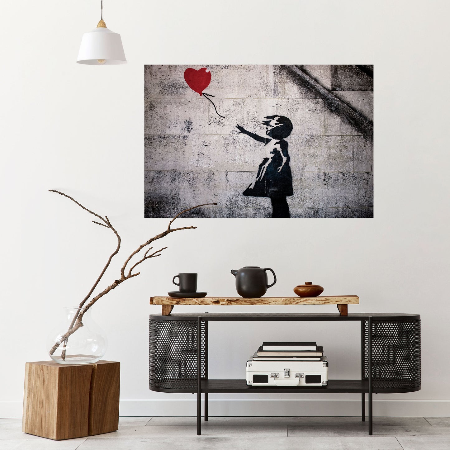 BALLONGFLICKAN (BANKSY) Horisontell affisch med självhäftande motiv