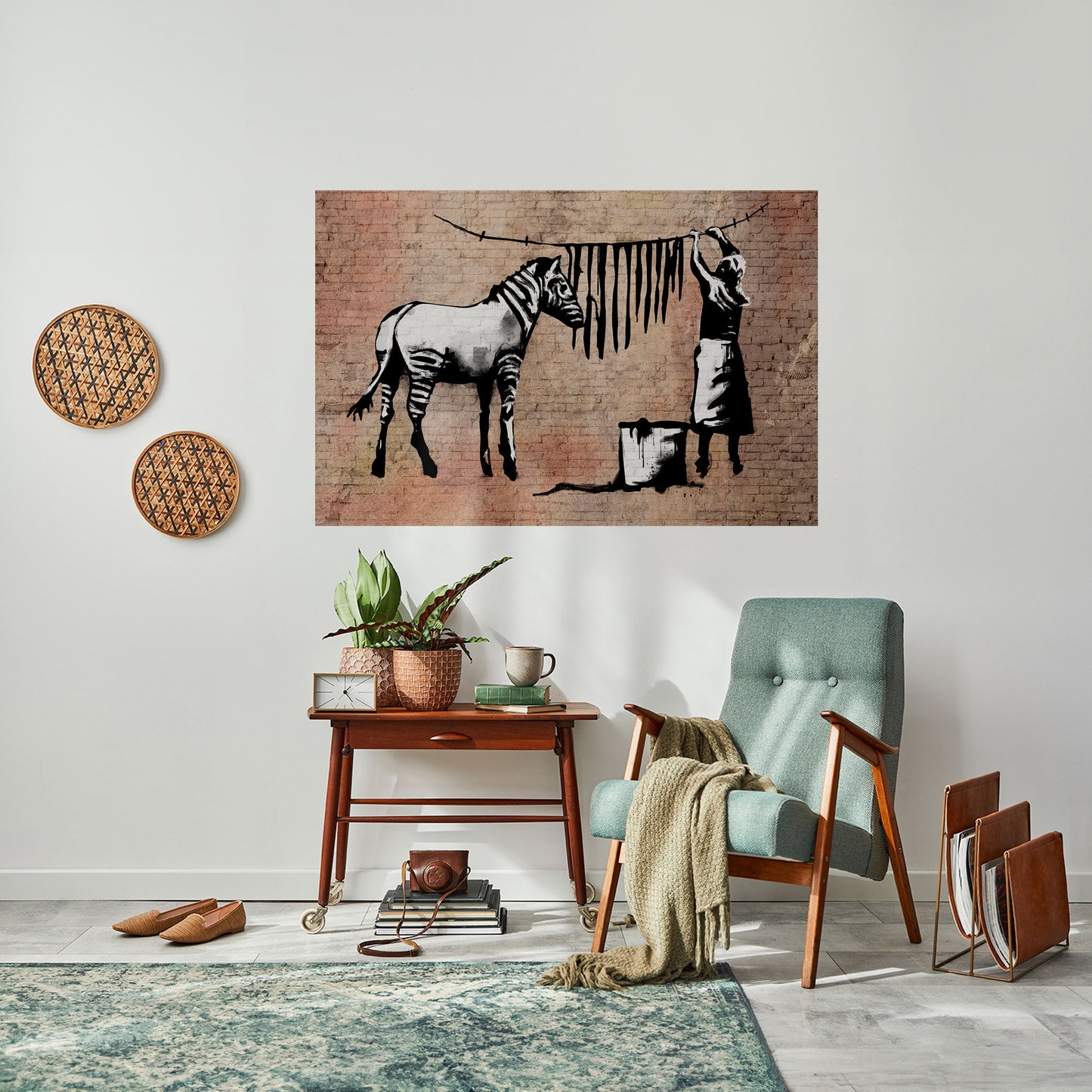 TIDY ZEBRA horisontell affisch med självhäftande mönster