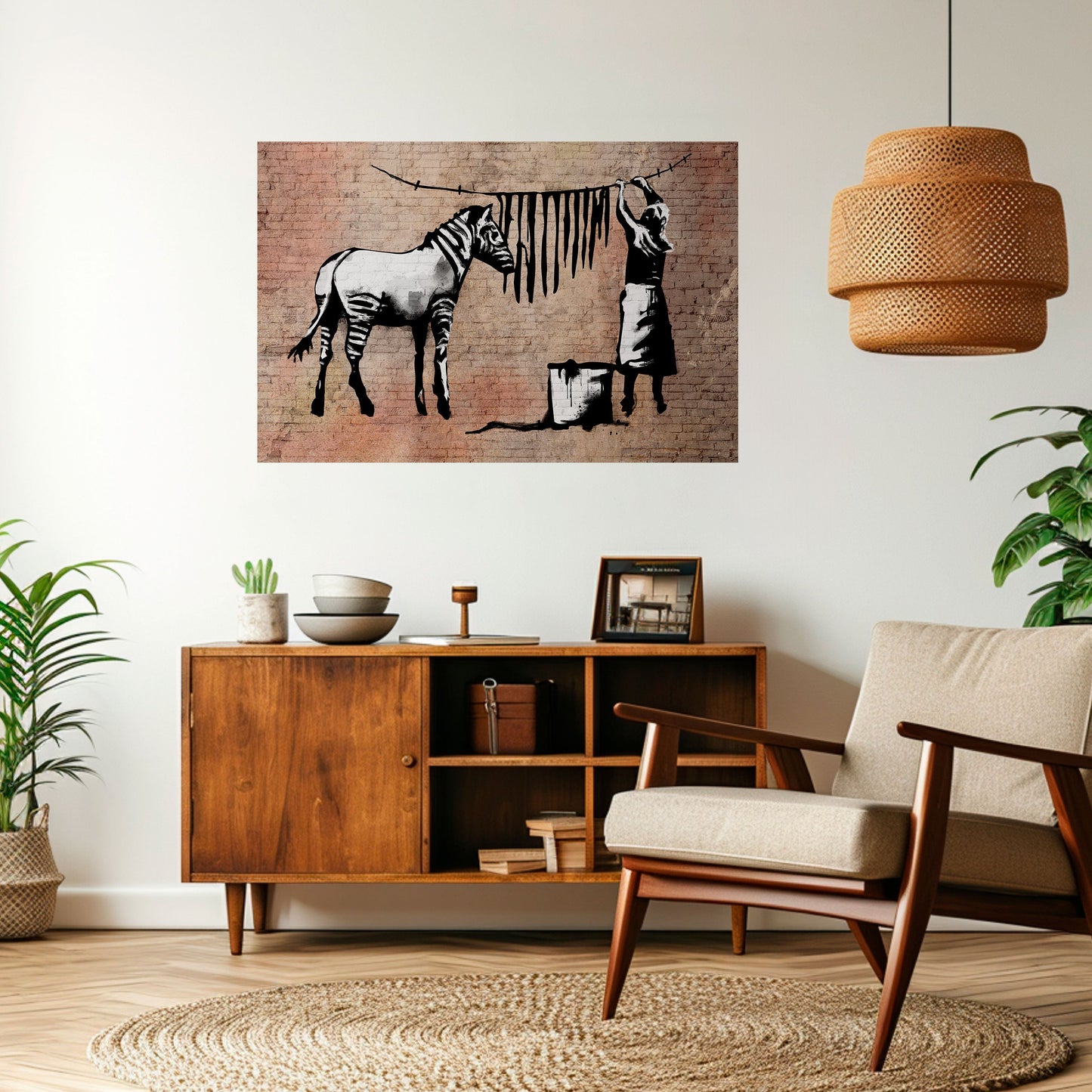 TIDY ZEBRA horisontell affisch med självhäftande mönster