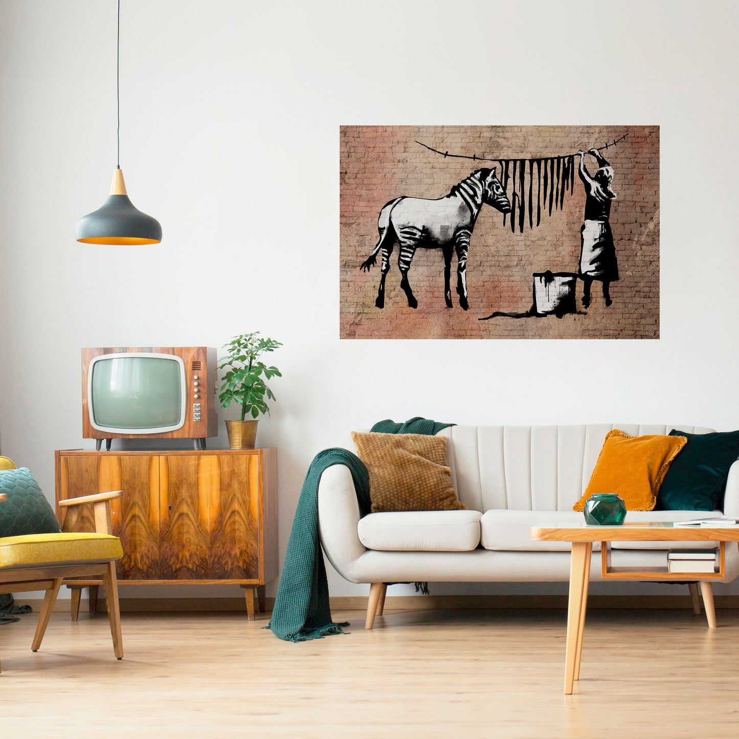 TIDY ZEBRA horisontell affisch med självhäftande mönster