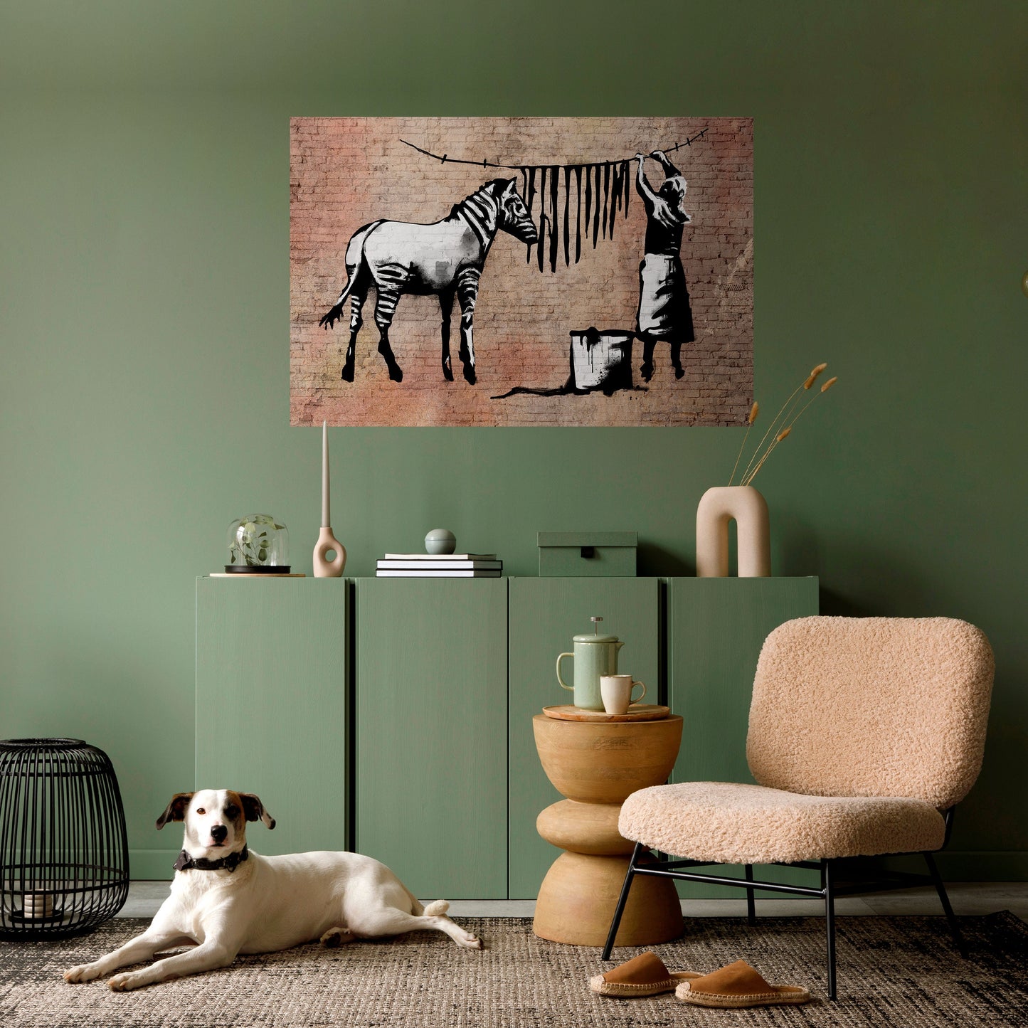 TIDY ZEBRA horisontell affisch med självhäftande mönster