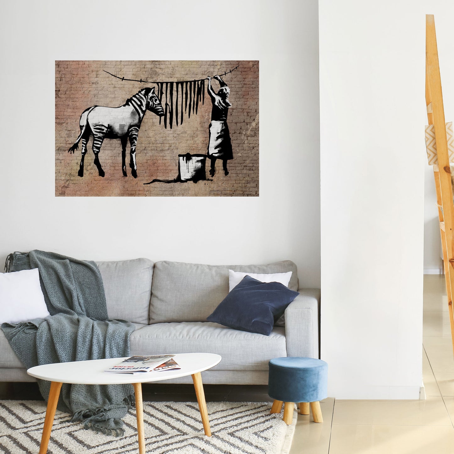 TIDY ZEBRA horisontell affisch med självhäftande mönster