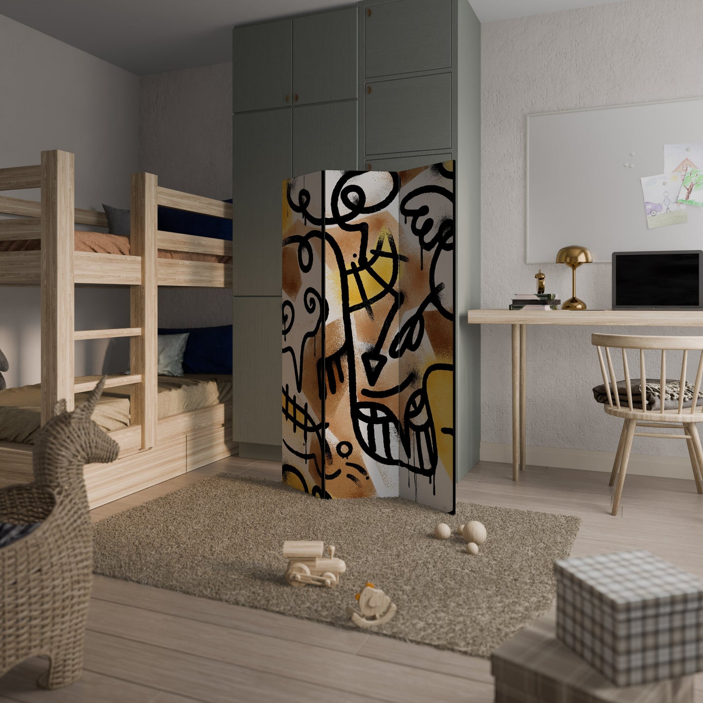URBAN CANVAS Dekorativ rumsavdelare med 3 paneler