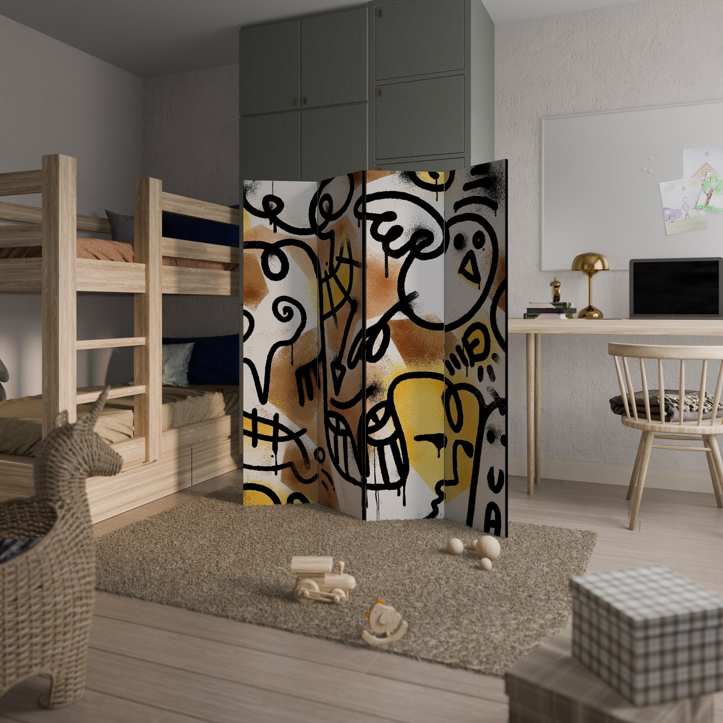 URBAN CANVAS Dekorativ rumsavdelare med 4 paneler